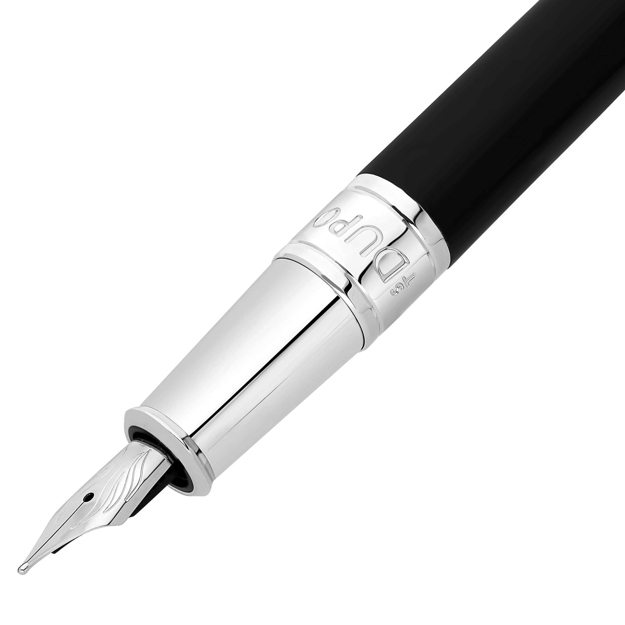 S T Dupont D - Initial Fountain Pen - Duotone - Chrome Trim - Pen Boutique Ltd