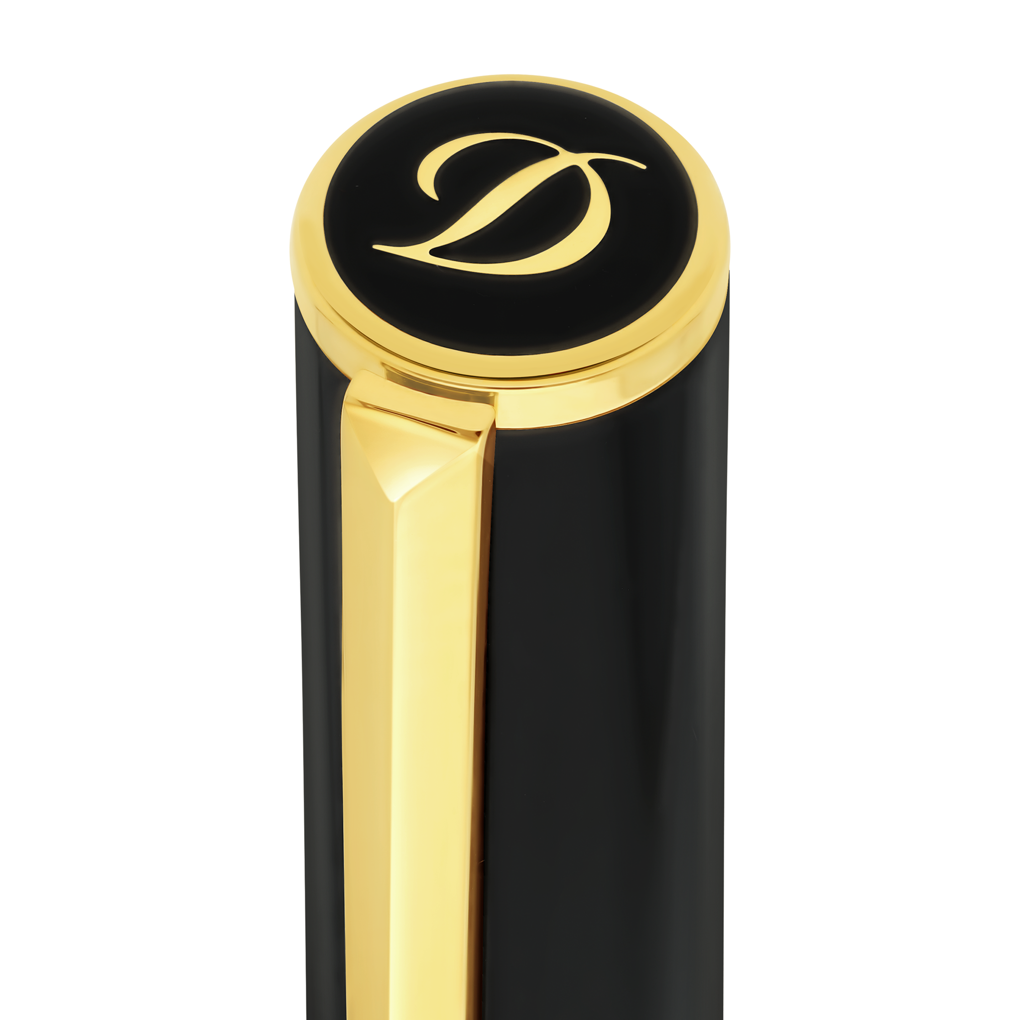 S T Dupont D-Initial Rollerball Pen - Black - Gold Trim-Pen Boutique Ltd