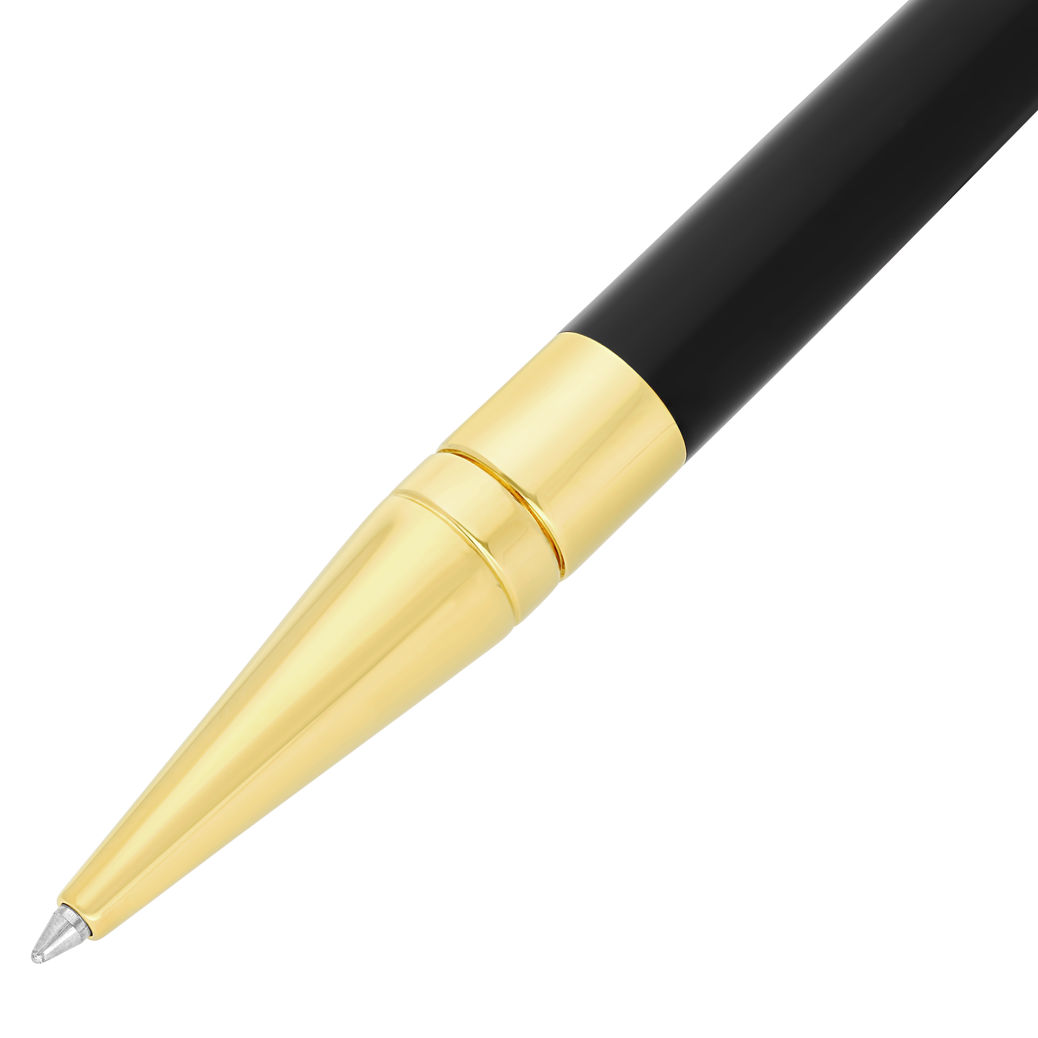 S T Dupont D-Initial Ballpoint Pen - Black - Gold Trim-Pen Boutique Ltd