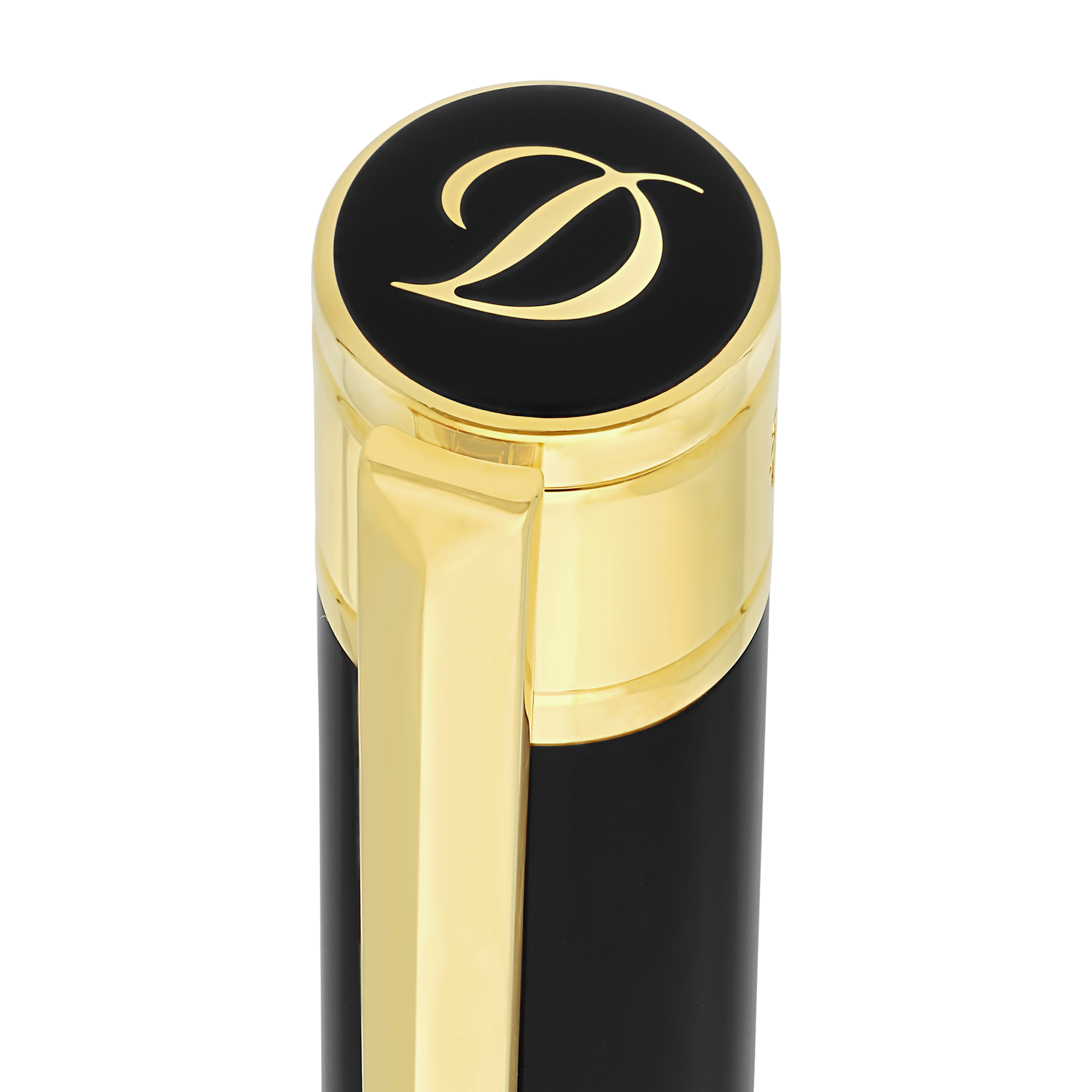 S T Dupont D-Initial Ballpoint Pen - Black - Gold Trim-Pen Boutique Ltd