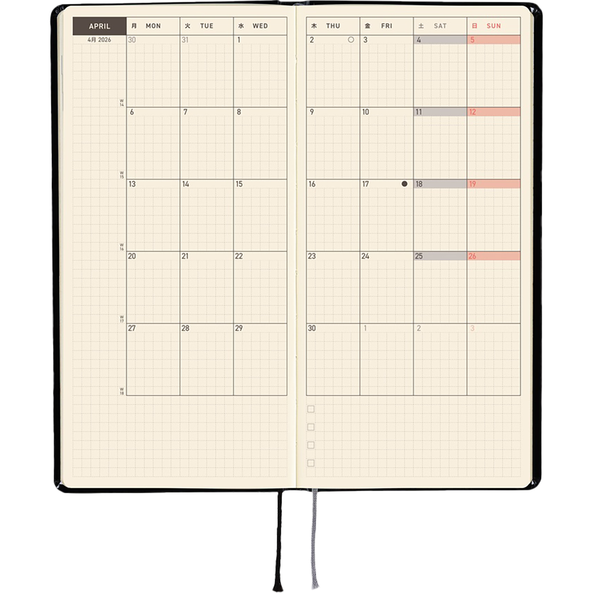 Hobonichi Light Hard Cover English Book - Yumi Kitagishi: White Cat’s Daily Life - Tall & Slim (Weeks - January Start)-Pen Boutique Ltd