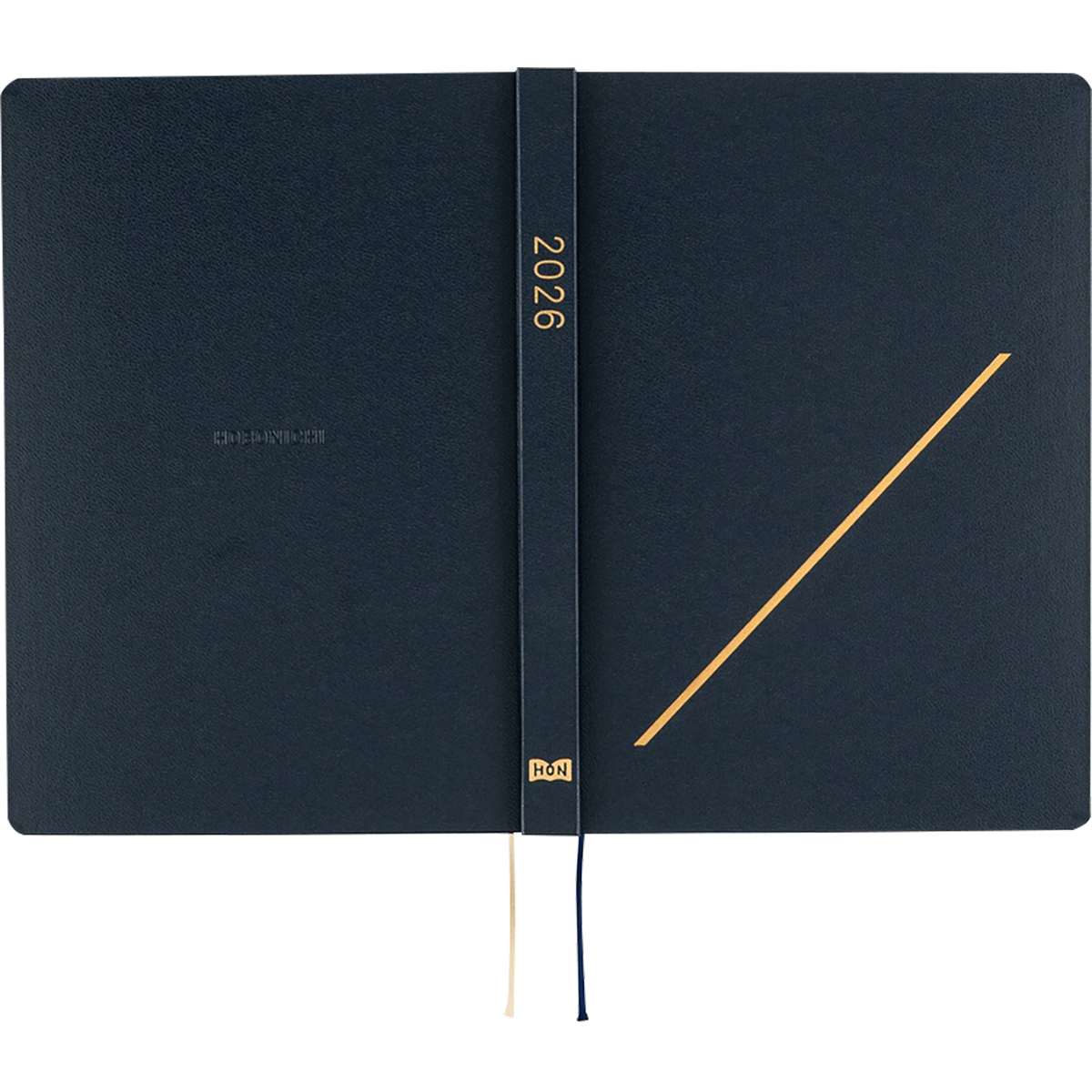 Hobonichi Hard Cover English Book - Slash (Navy) & HON Stamped - A5 (January Start)-Pen Boutique Ltd