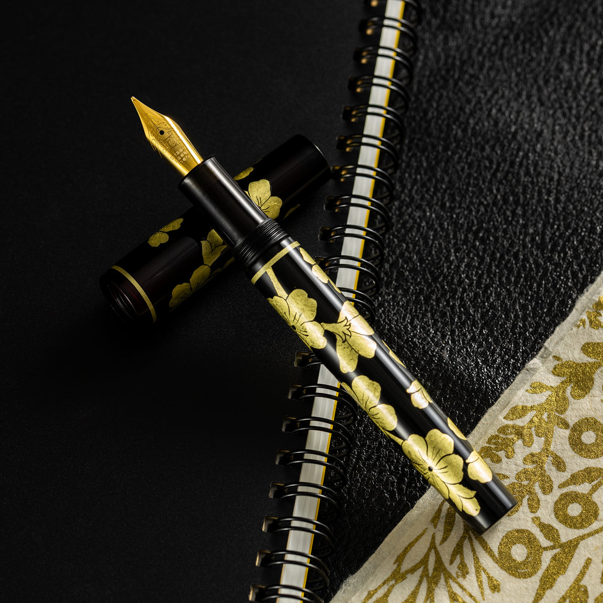 Zek Handpainted Tezhip Art Black with Gold Fountain Pen - Pen Boutique Ltd