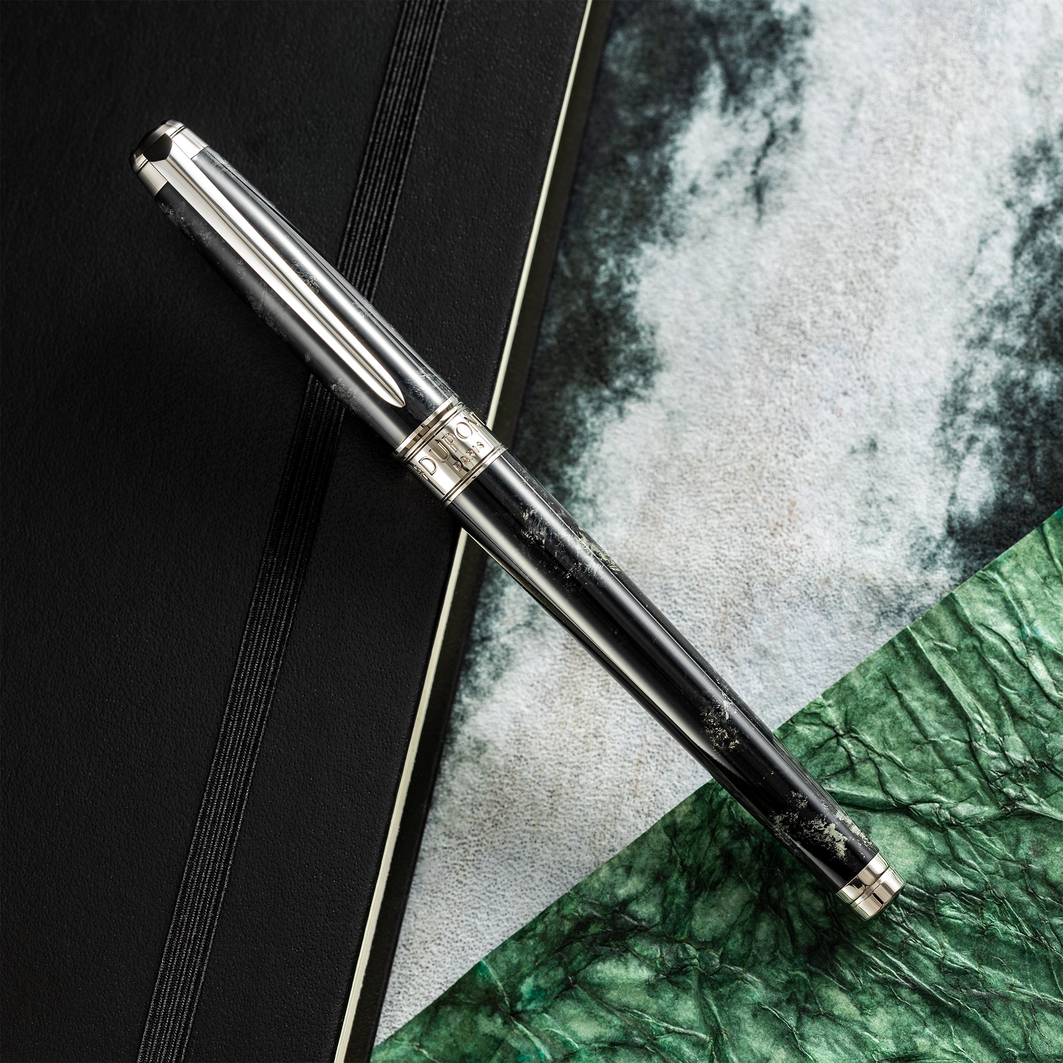S T Dupont Line D Eternity Fountain Pen - Limited Edition - Popote Black - Palladium Trim - Pen Boutique Ltd