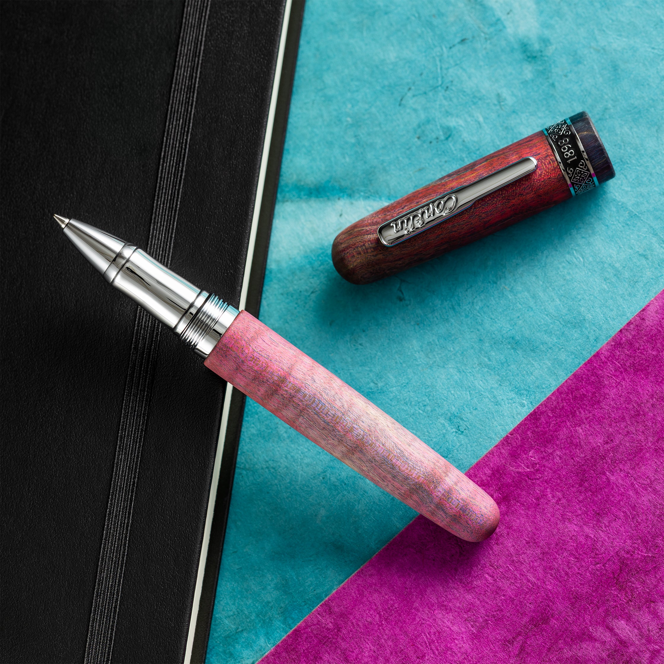 Conklin 1898 Rollerball Pen - Stabilized Wood Matte Purple (Limited Edition)