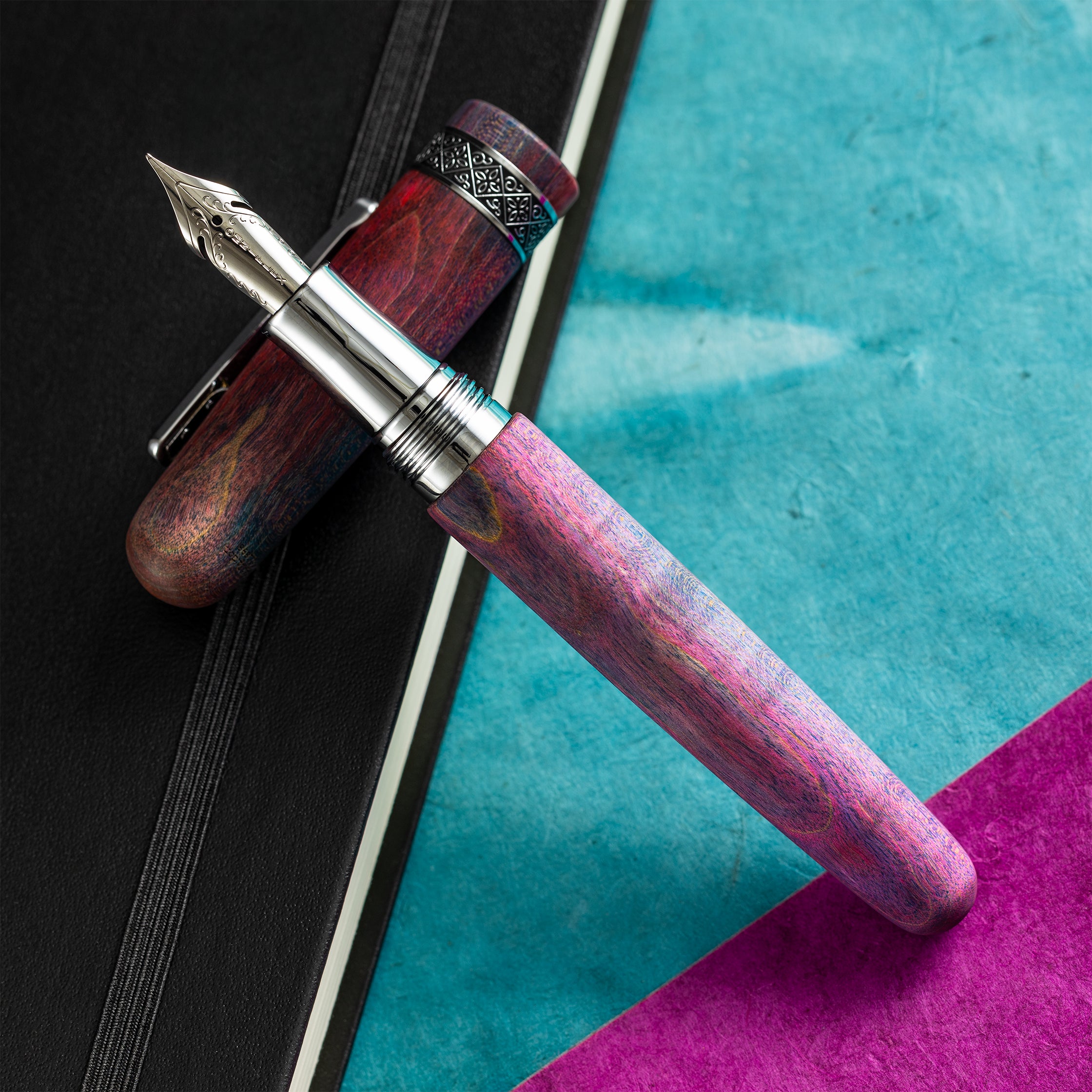 ヴィクトリアン コンボペン アンティーク つけペン＆ペンシル Conklin 1898 Stabilized Wood Fountain Pen | Matte Purple