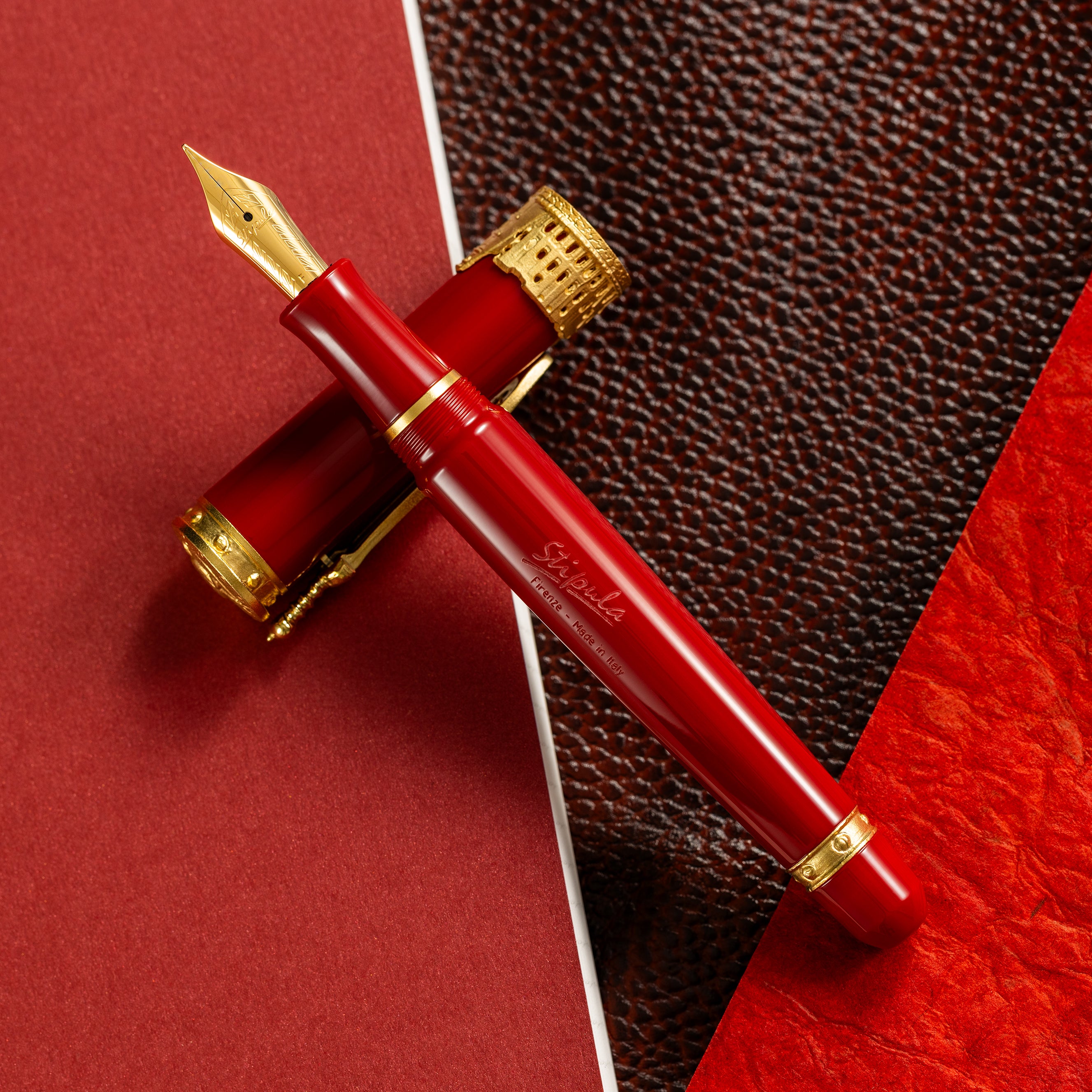 Stipula Gladiator Fountain Pen - Red - Pen Boutique Ltd