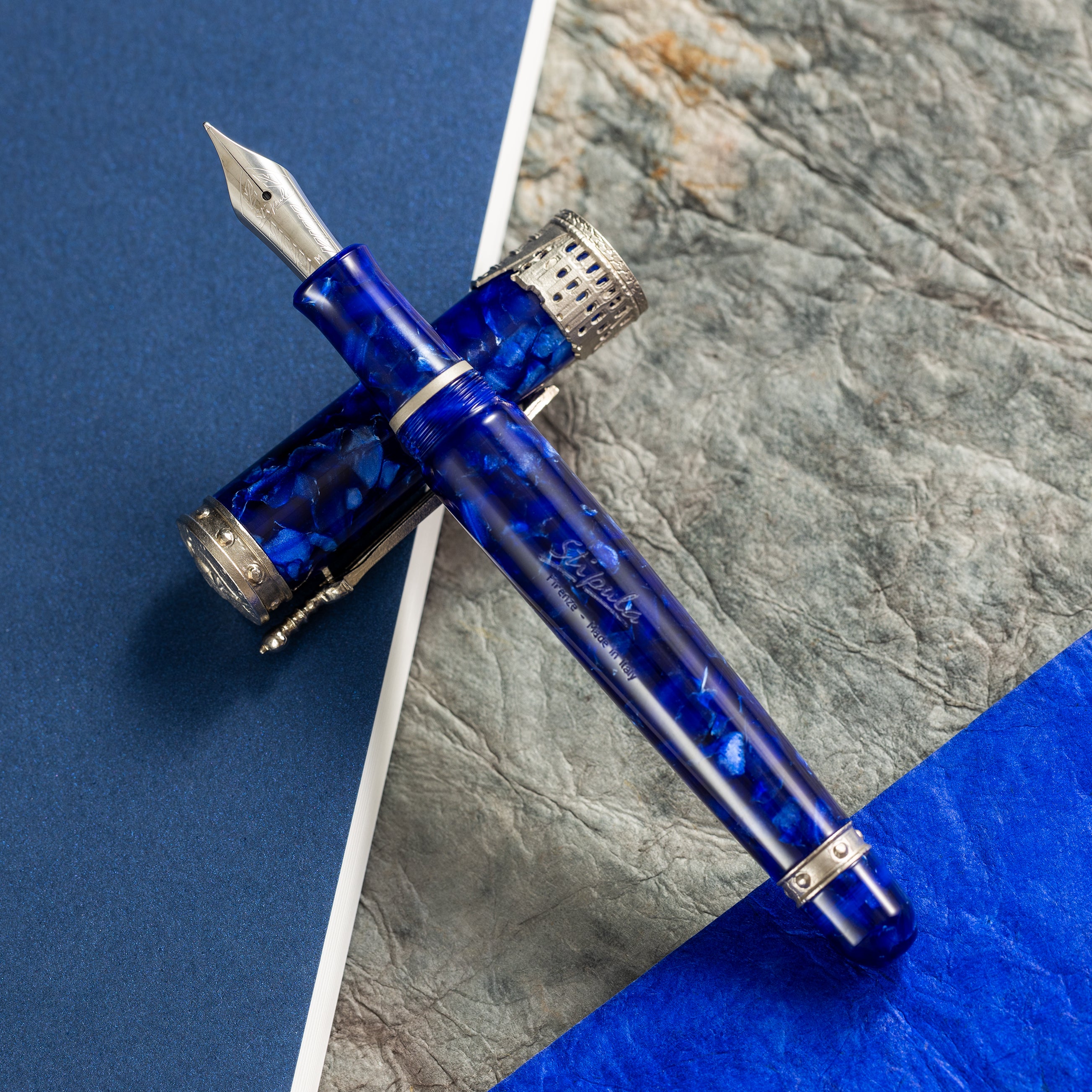 Stipula Gladiator Fountain Pen - Cuma Blue - Pen Boutique Ltd