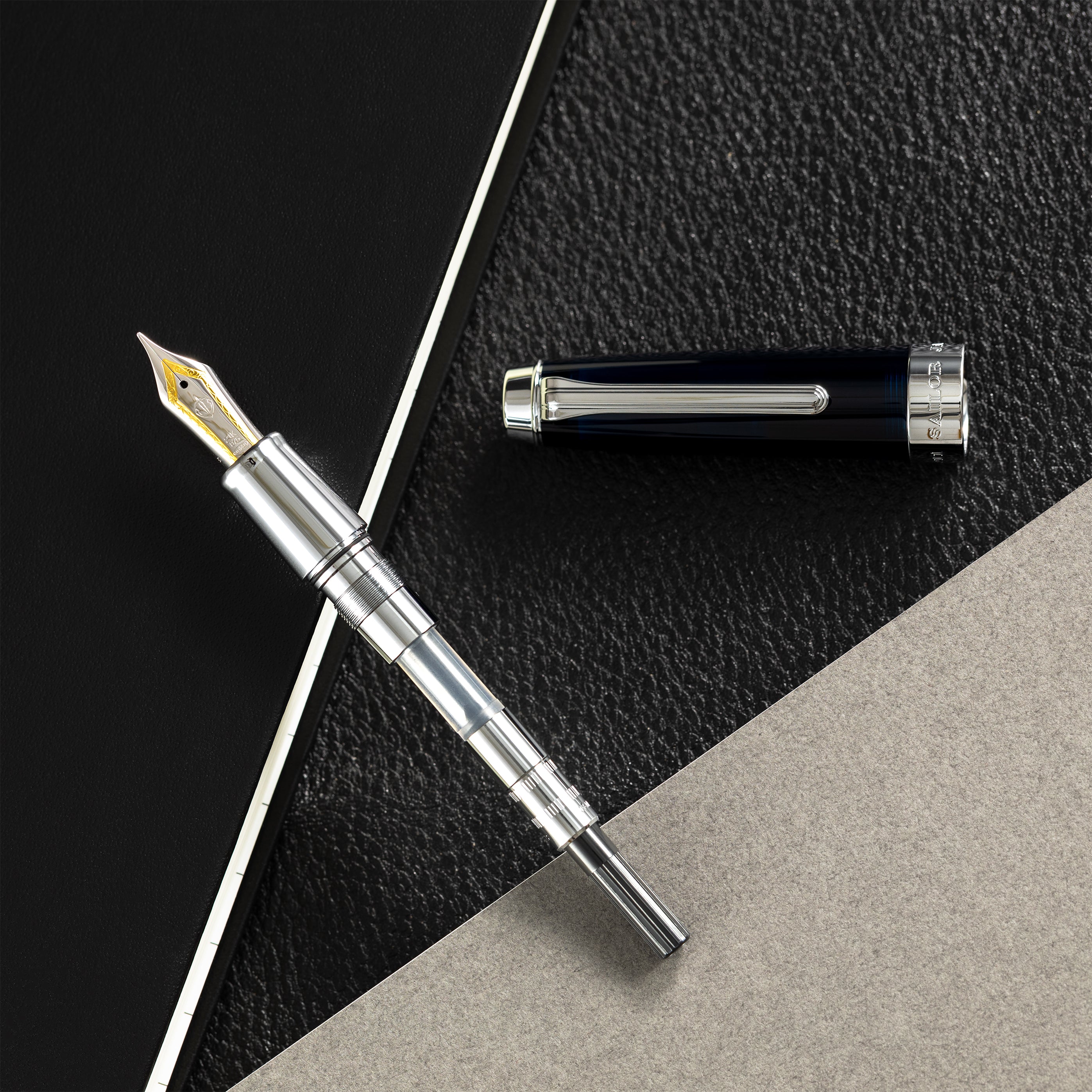 Sailor Professional Gear Anchor Fountain Pen - Blue Dawn - Silver Trim - Pen Boutique Ltd