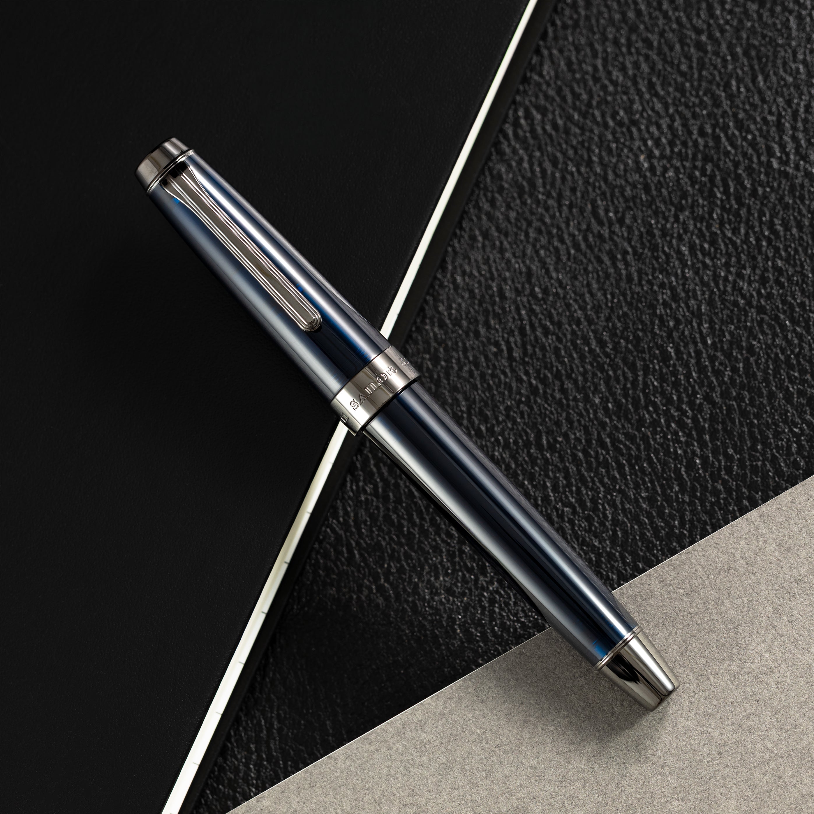 Sailor Professional Gear Anchor Fountain Pen - Blue Dawn - Black IP Trim - Pen Boutique Ltd