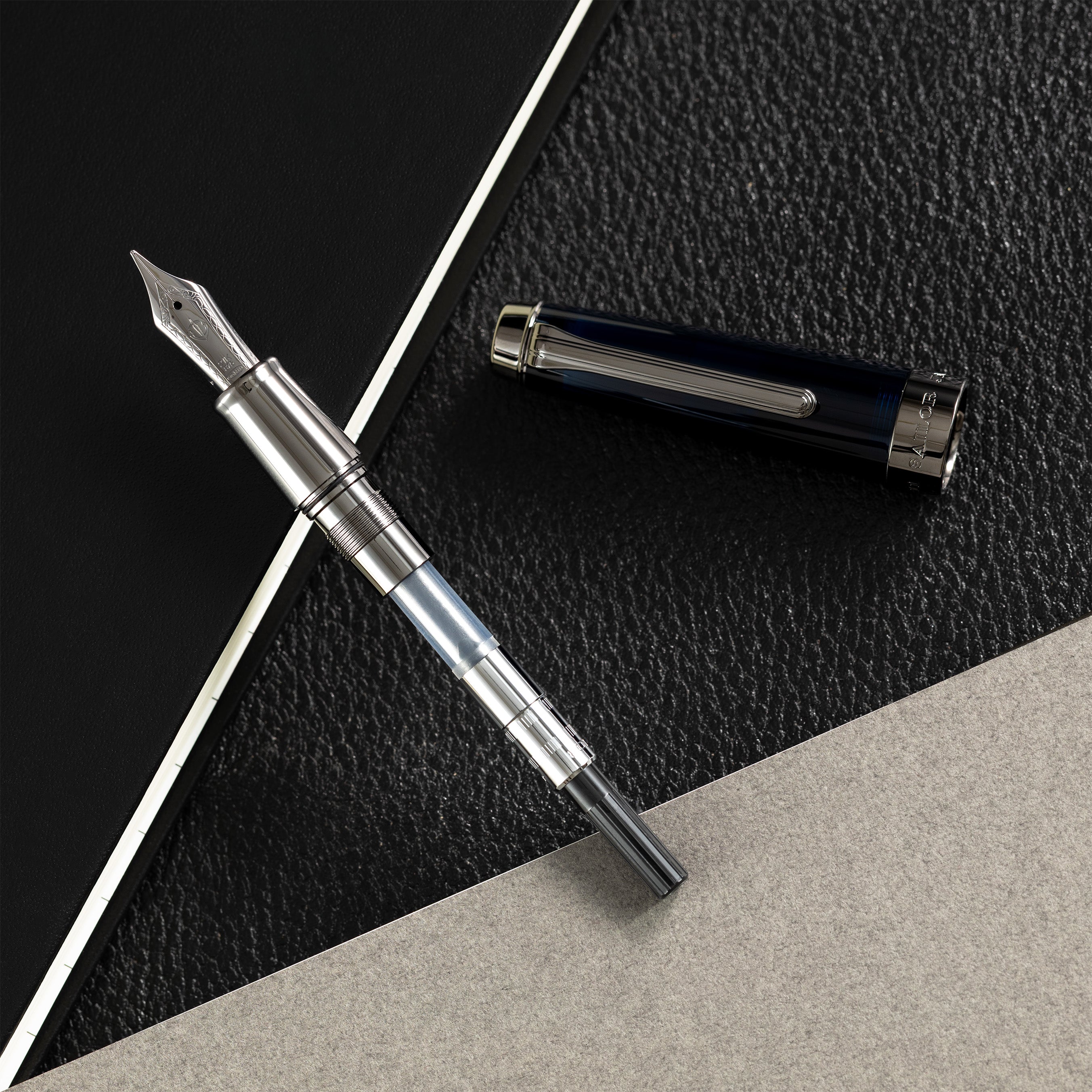 Sailor Professional Gear Anchor Fountain Pen - Blue Dawn - Black IP Trim - Pen Boutique Ltd