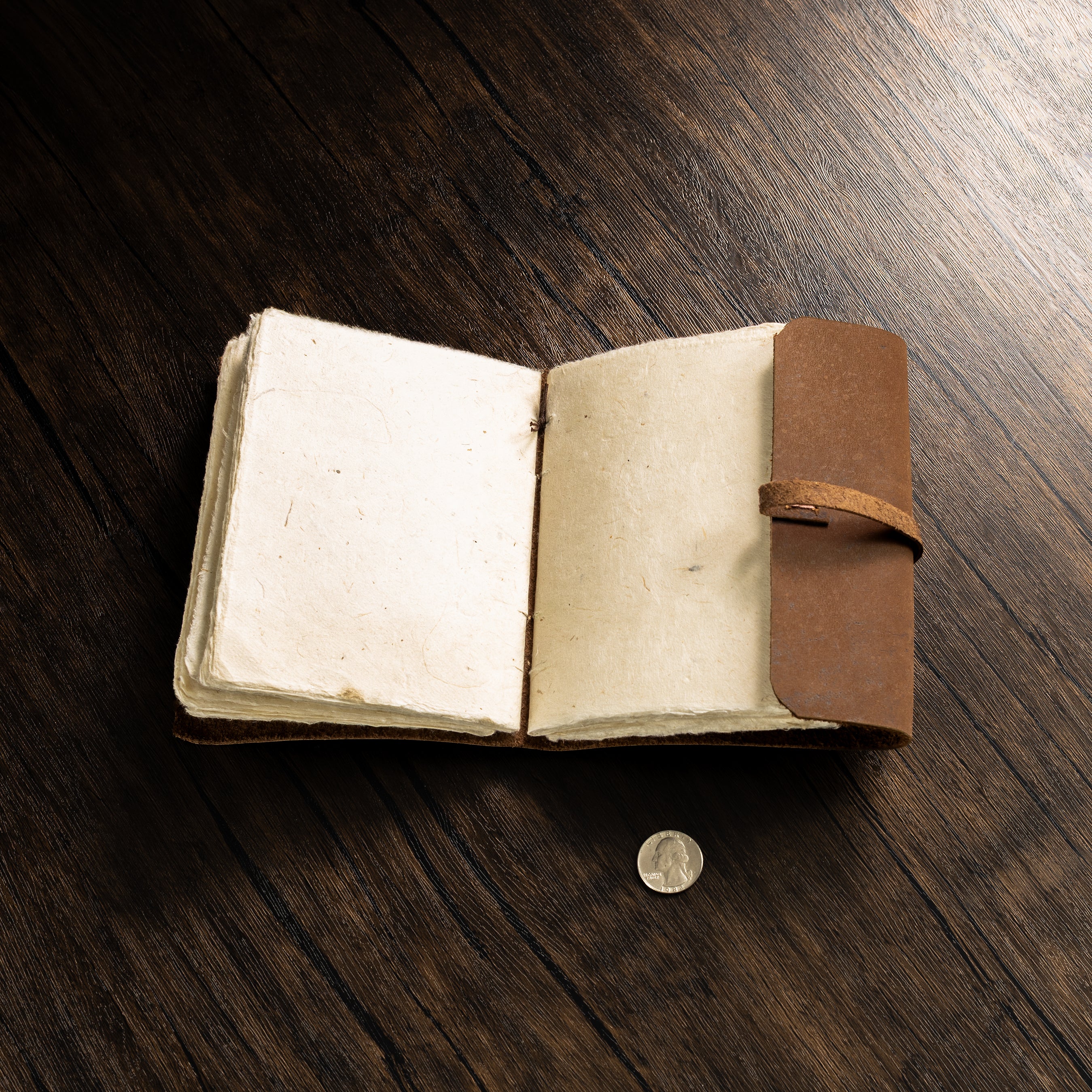 Monk Paper Buffalo Leather Dark Brown Medium Lokta Journal - Pen Boutique Ltd