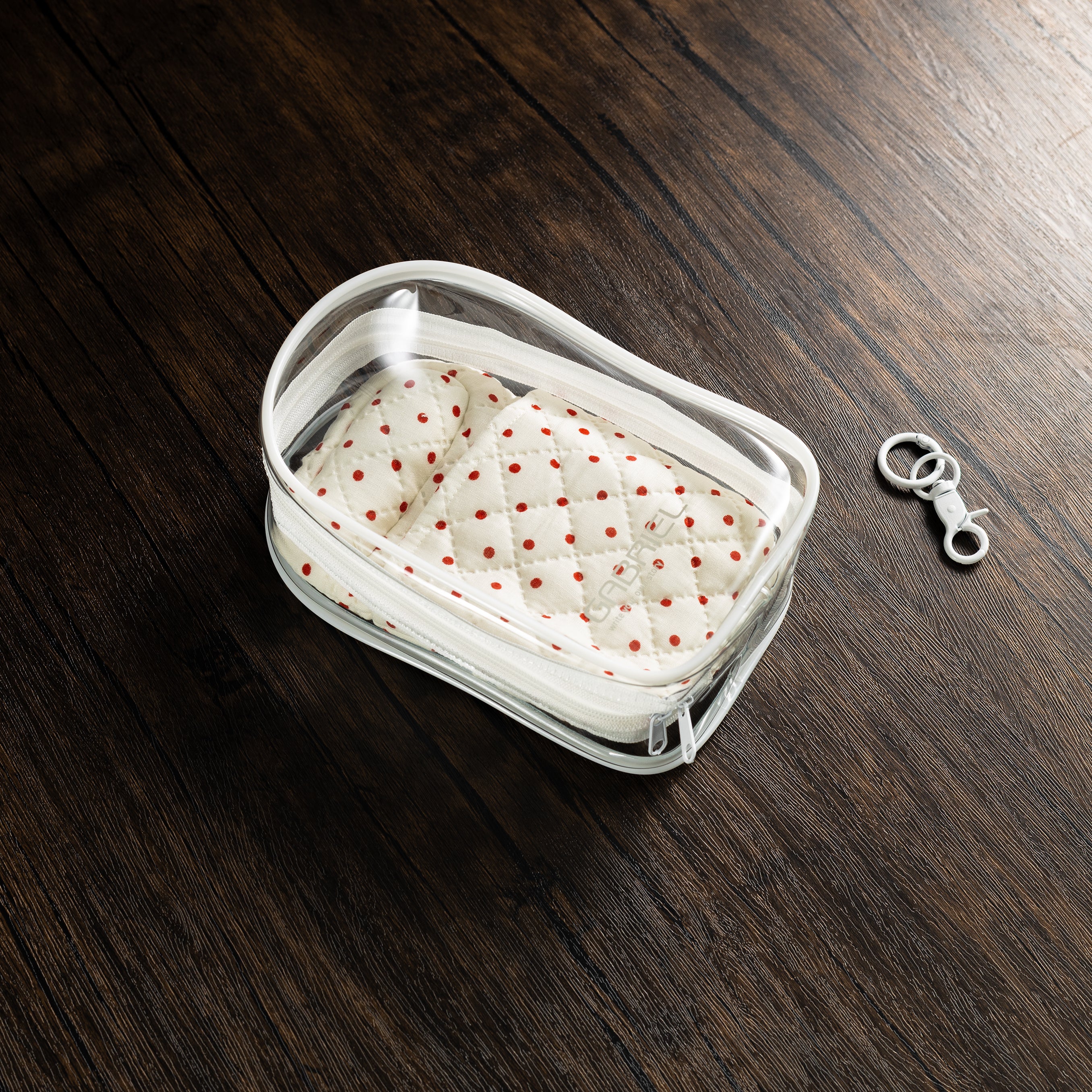 PBL Pen Pouch, Pillow & Clear Collectible Carry Bag with Notebook Insert – Red Polka dots-Pen Boutique Ltd