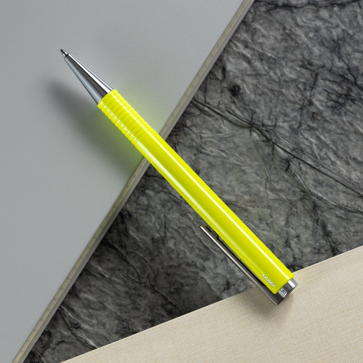 Lamy Logo M+ Ballpoint Pen - Neon Yellow - Special Edition - Pen Boutique Ltd