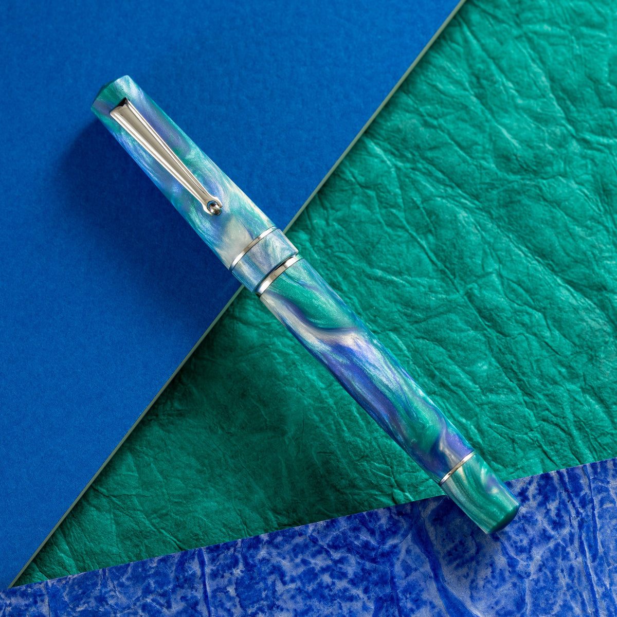 Delta Duna Rollerball Pen - Reflection Pool - Chrome Trim - Pen Boutique Ltd