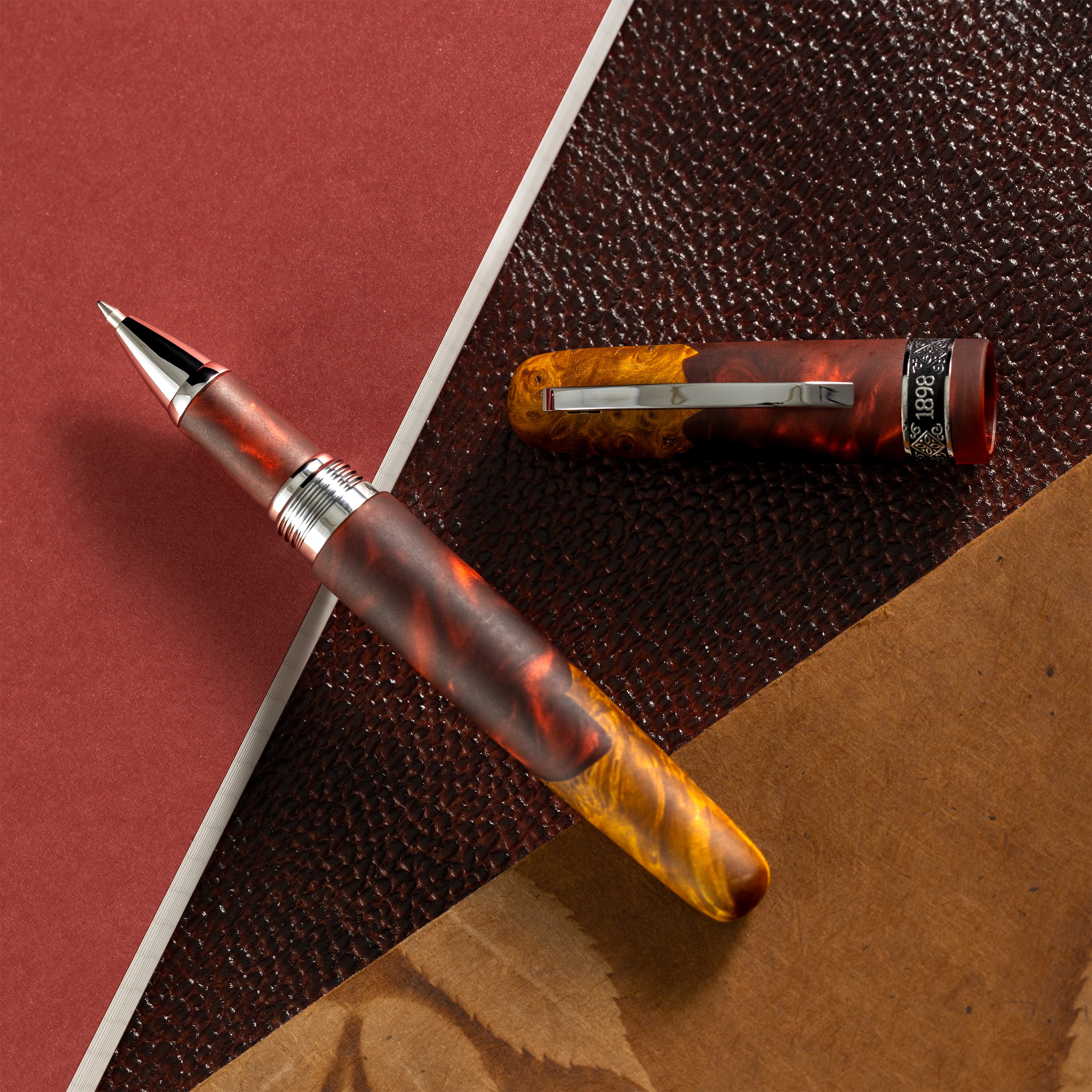 Conklin 1898 Collection Rollerball Pen - Spectra Burgundy Fusion - Chrome Trim (Limited Edition)