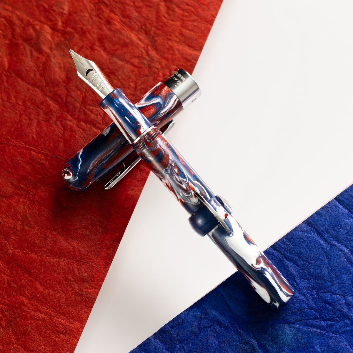 Conklin Mark Twain Crescent Fountain Pen - Limited Edition - USA 250 - Chrome Trim - Pen Boutique Ltd