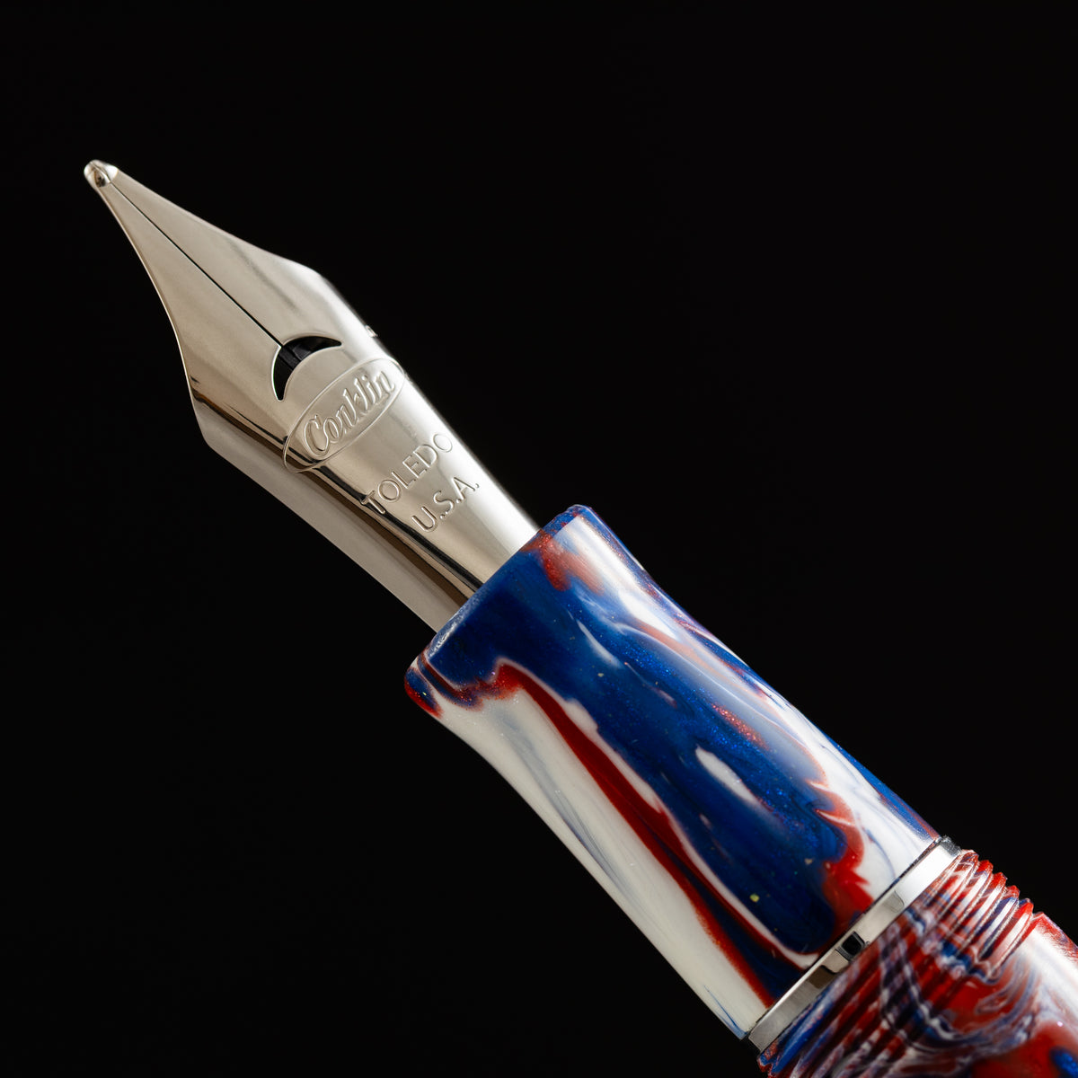 Conklin Mark Twain Crescent Fountain Pen - Limited Edition - USA 250 - Chrome Trim - Pen Boutique Ltd