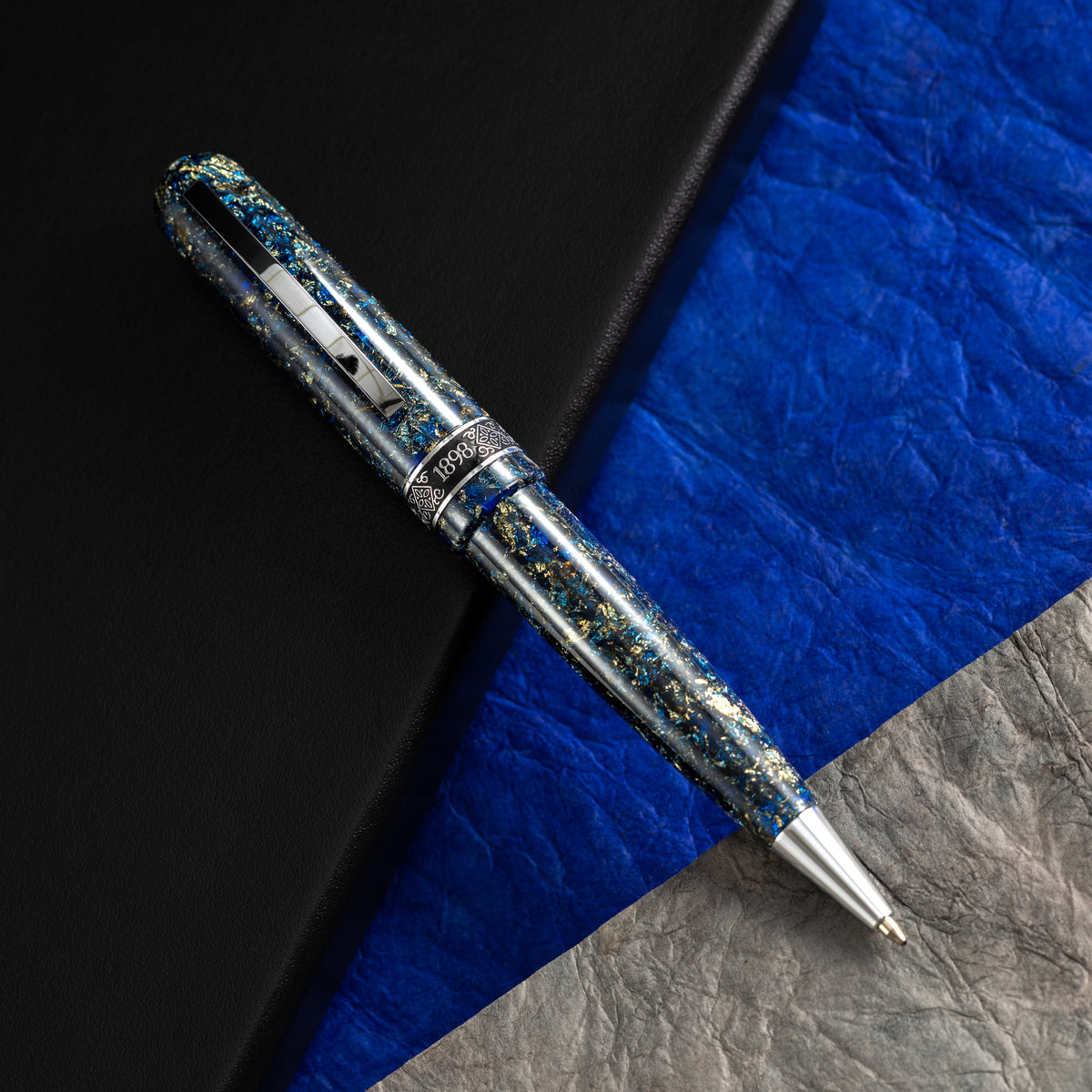 Conklin 1898 Collection Ballpoint Pen - Solaris Blue - Chrome Trim (Limited Edition) - Pen Boutique Ltd