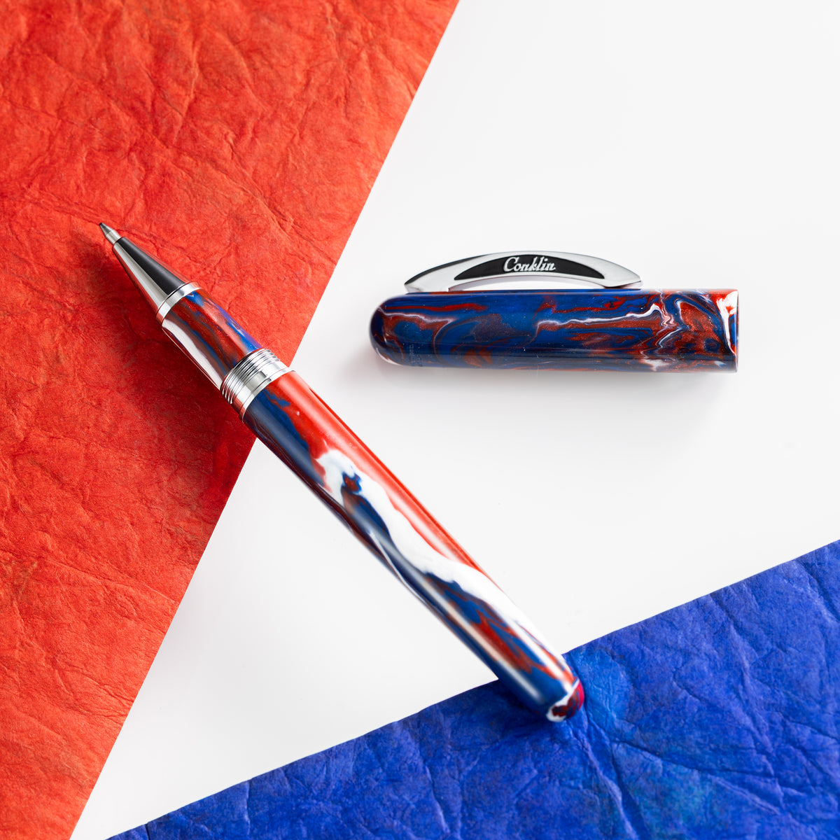 Conklin Streamline Rollerball Pen - USA 250 - Chrome Trim (Limited Edition) - Pen Boutique Ltd