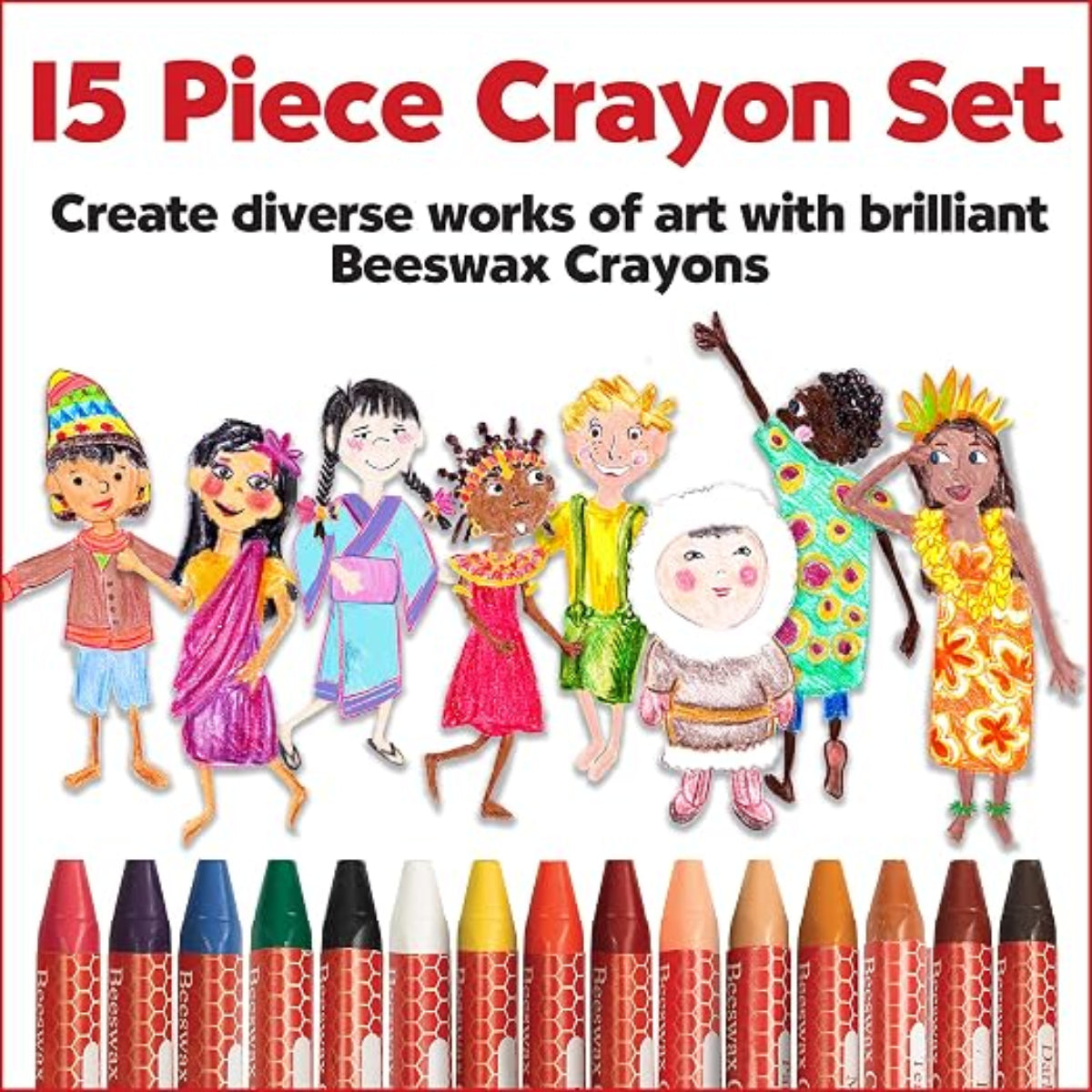 Faber-Castell World Colors – 15 Count Beeswax Crayons