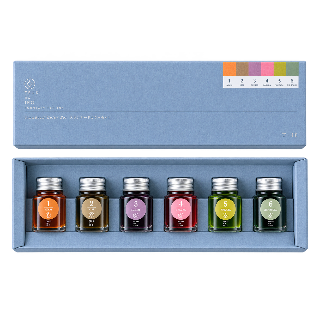 Hobonichi Mini Ink Bottle Set - Kakimori x TSUKI no IRO (January - June)-Pen Boutique Ltd