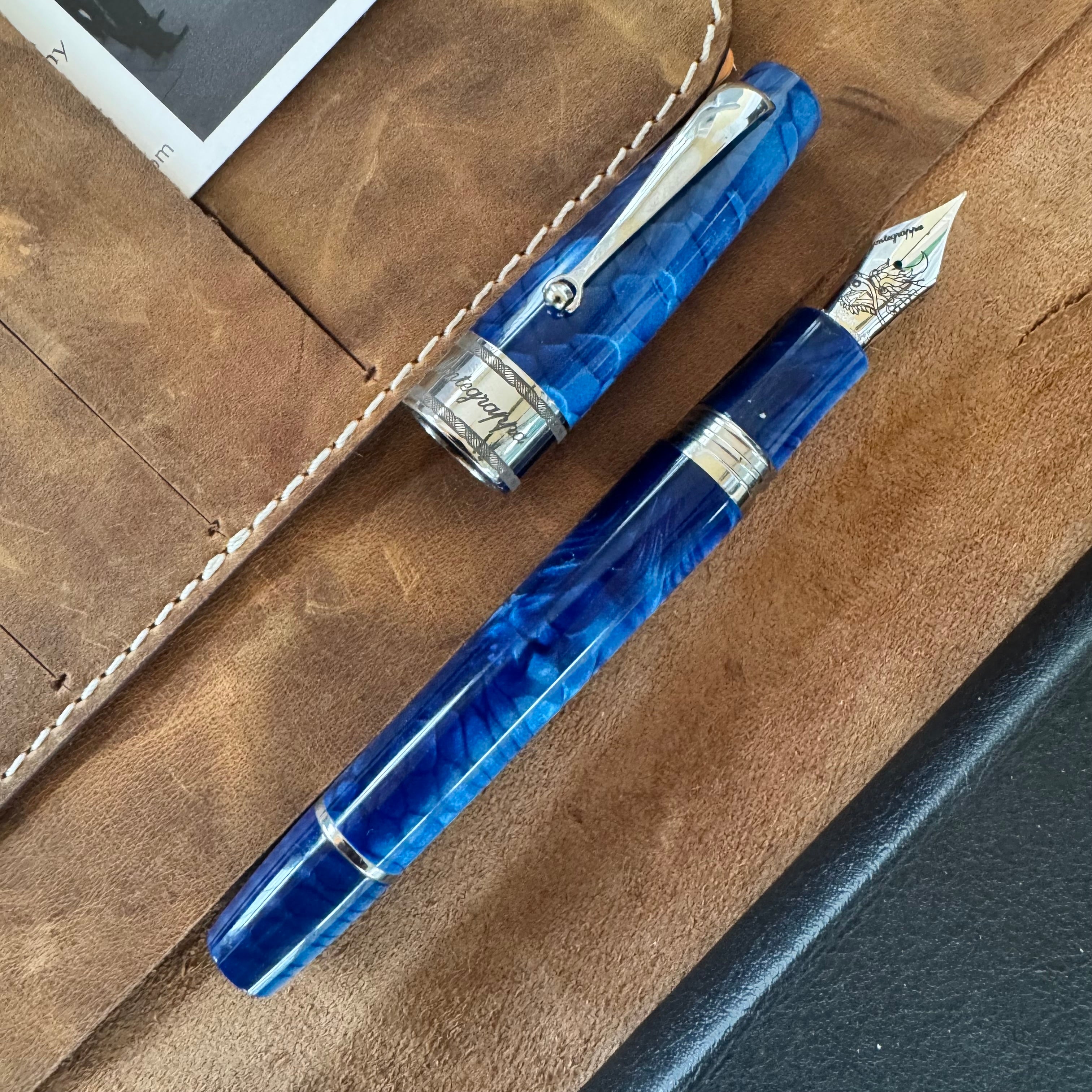 Montegrappa Limited Edition Fountain Pen - Regal Year Of The Dragon - Indigo Blue (Extra & Deluxe)-Pen Boutique Ltd