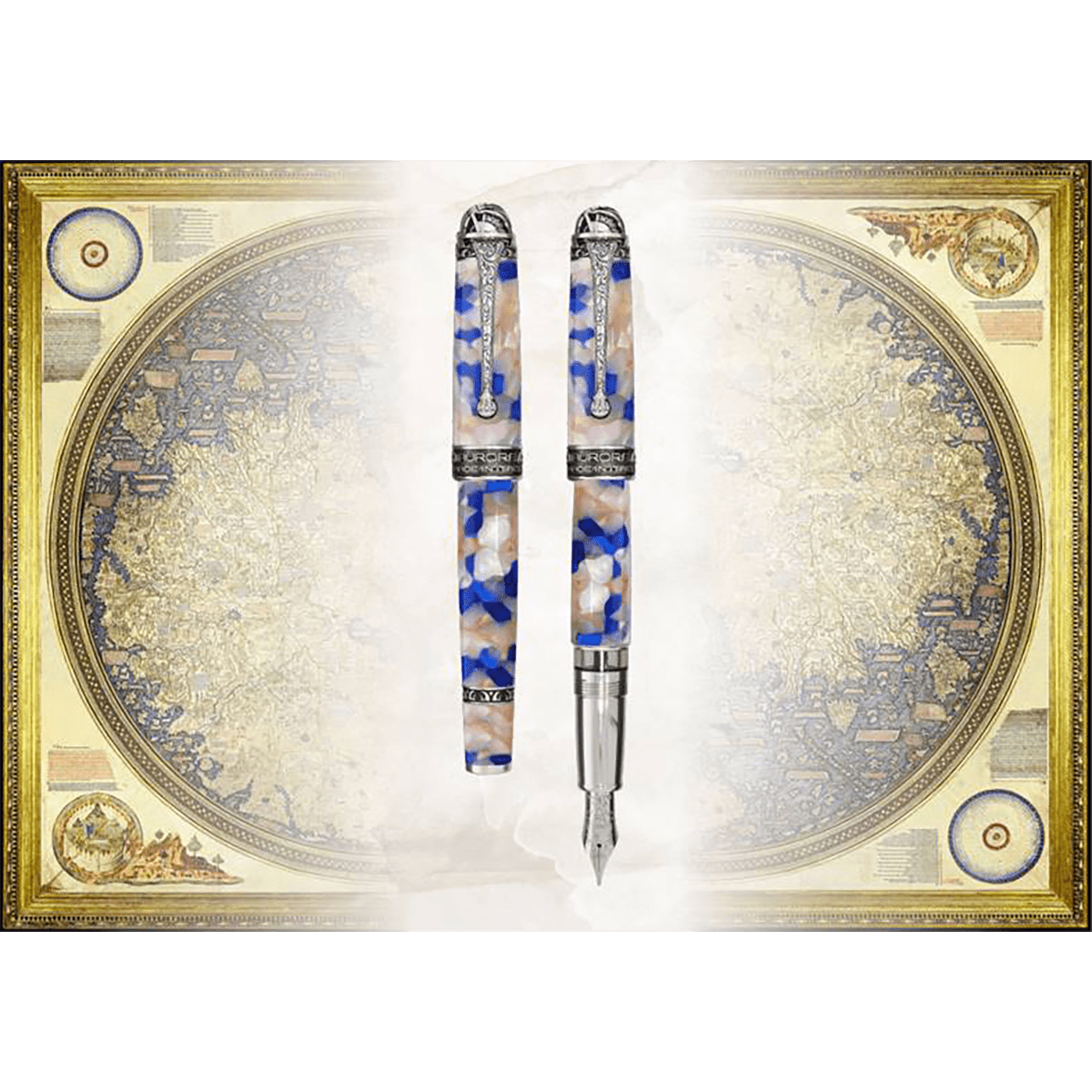 Aurora Ancient Maps Fountain Pen - Fra Mauro - 18K Gold Nib (Limited Edition) - Pen Boutique Ltd