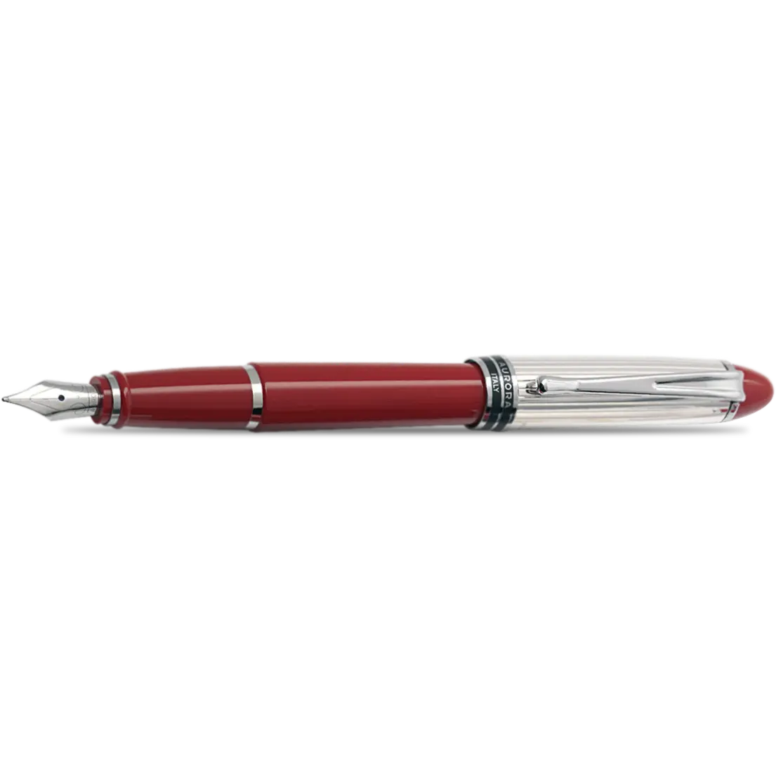 Aurora Fountain Pen - Red - Sterling Silver-Pen Boutique Ltd