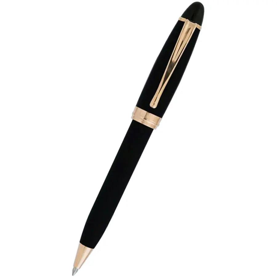 Aurora Ipsilon Ballpoint Pen - Satin Black - Rose Gold Trim-Pen Boutique Ltd