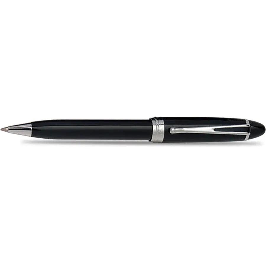 Aurora Ipsilon Deluxe Ballpoint Pen - Black - Chrome Trim - Pen Boutique Ltd