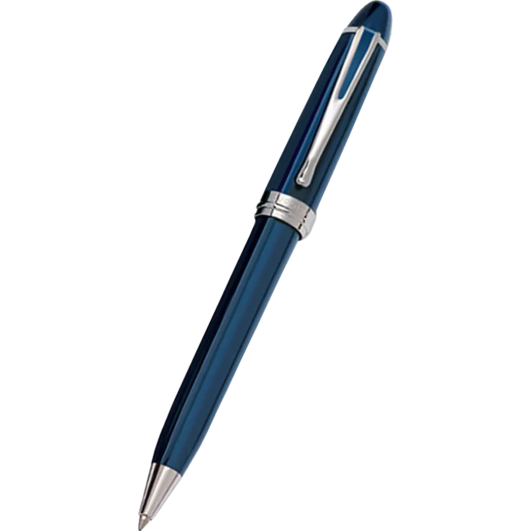 Aurora Ipsilon Deluxe Ballpoint Pen - Blue - Chrome Trim-Pen Boutique Ltd