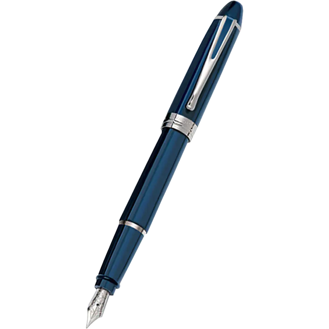 Aurora Ipsilon Deluxe Fountain Pen - Blue - Chrome Trim-Pen Boutique Ltd