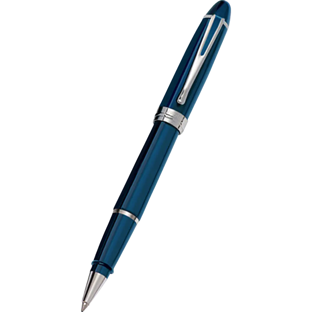 Aurora Ipsilon Deluxe Rollerball Pen - Blue - Chrome Trim-Pen Boutique Ltd