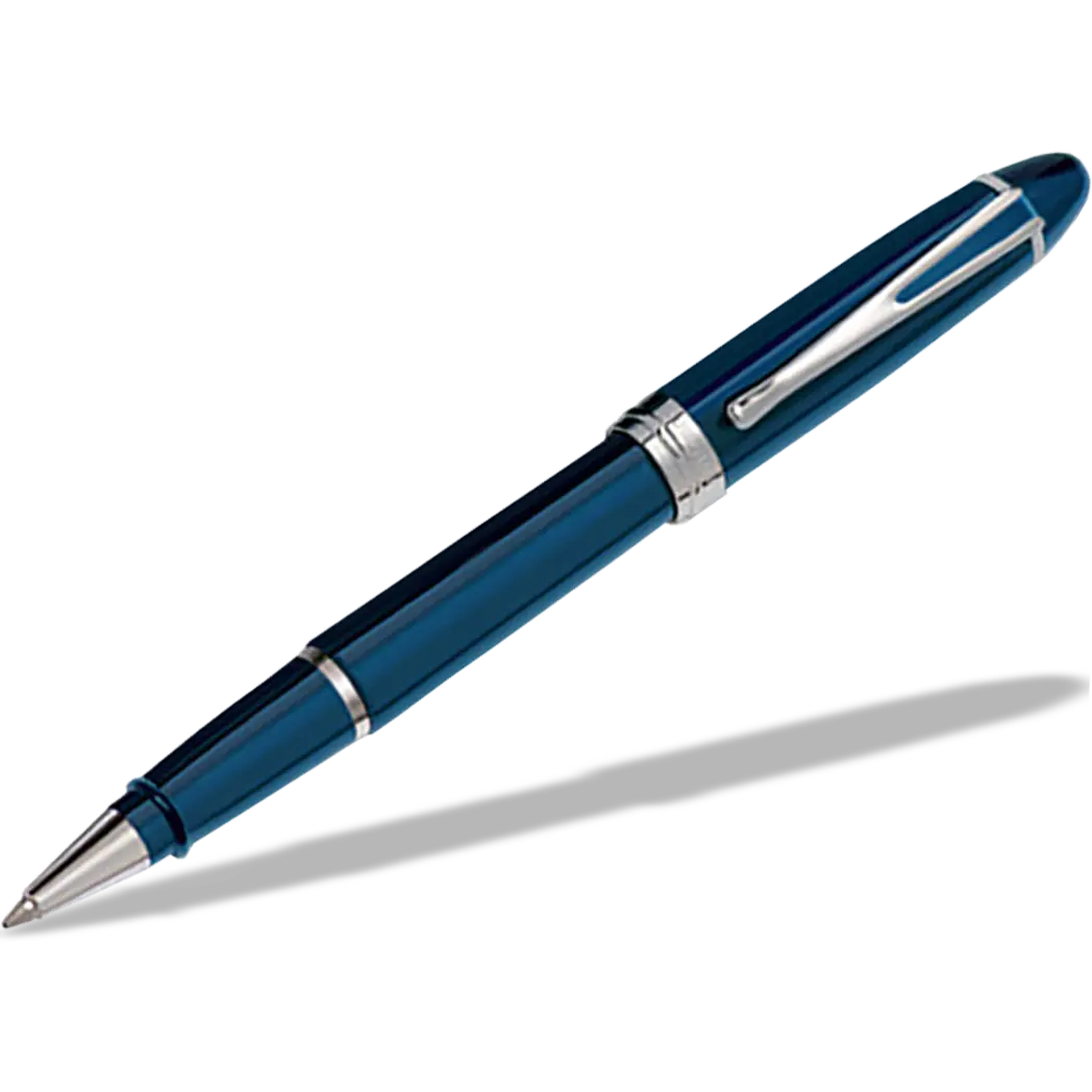 Aurora Ipsilon Deluxe Rollerball Pen - Blue - Chrome Trim-Pen Boutique Ltd