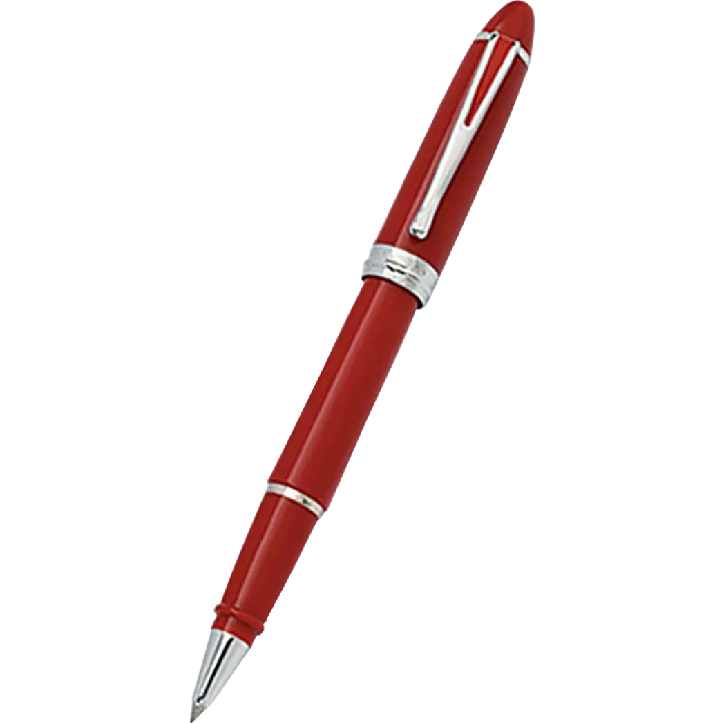 Aurora Ipsilon Deluxe Rollerball Pen - Red - Chrome Trim-Pen Boutique Ltd