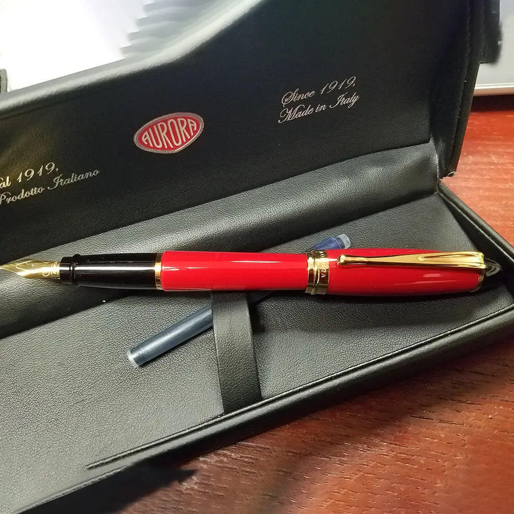 Aurora Ipsilon Fountain Pen - Red-Pen Boutique Ltd