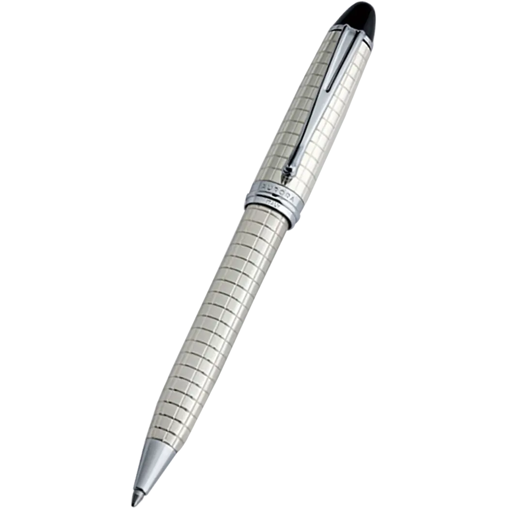 Aurora Ipsilon Quadra Pattern Ballpoint Pen - Sterling Silver-Pen Boutique Ltd