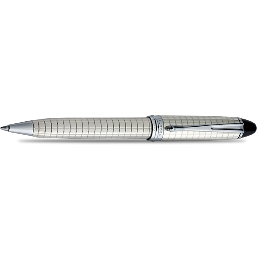 Aurora Ipsilon Quadra Pattern Ballpoint Pen - Sterling Silver-Pen Boutique Ltd