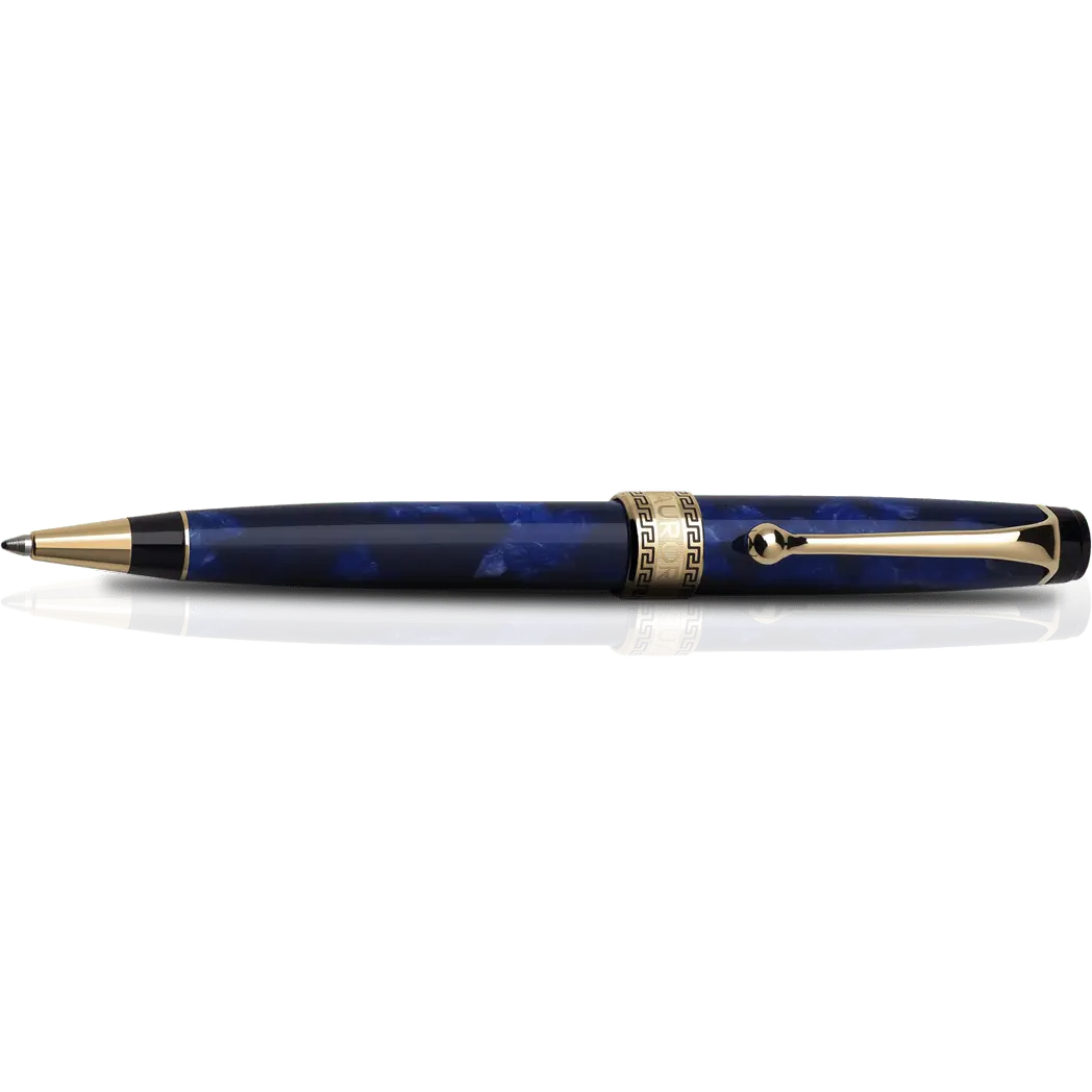 Aurora Optima Auroloide Ballpoint Pen - Blue - Gold Trim-Pen Boutique Ltd