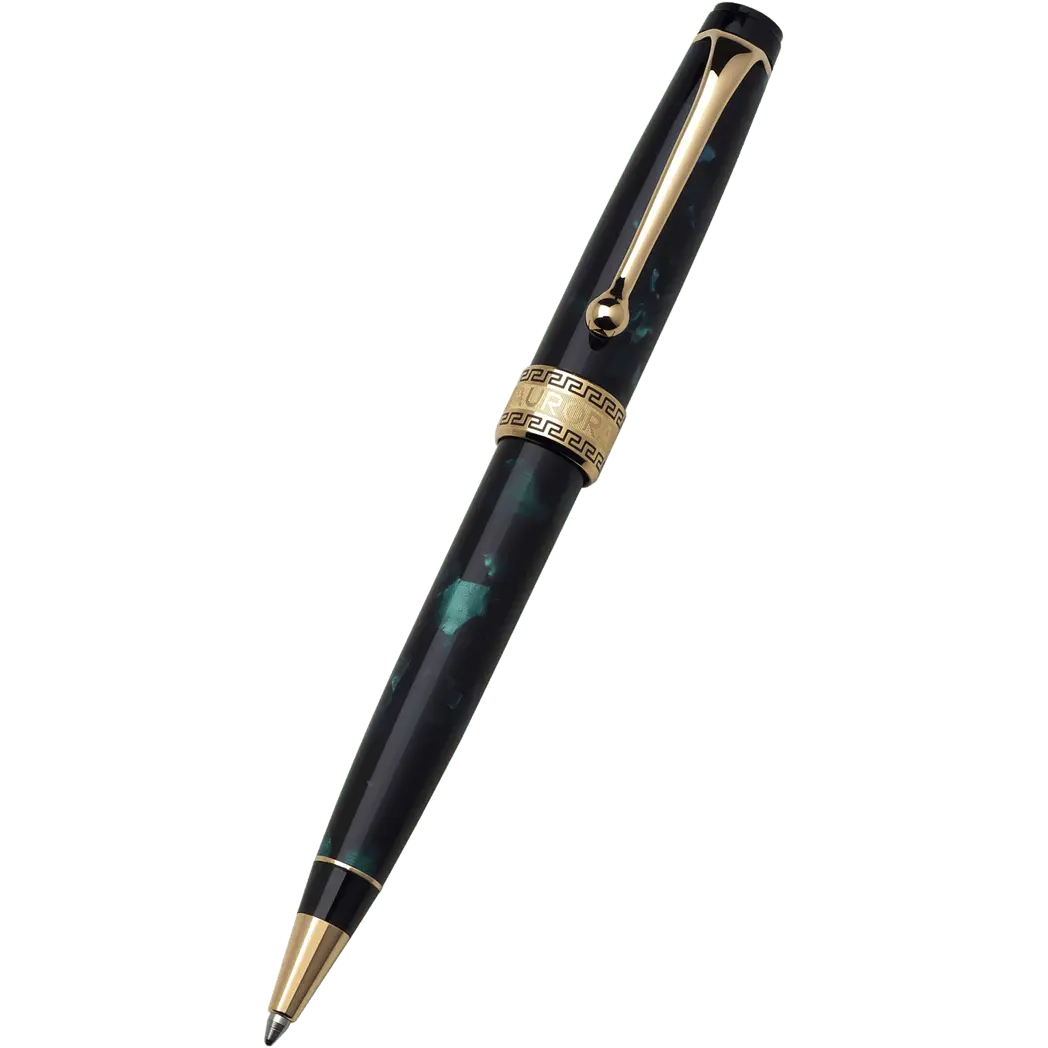 Aurora Optima Auroloide Ballpoint Pen - Emerald Green - Gold Trim-Pen Boutique Ltd