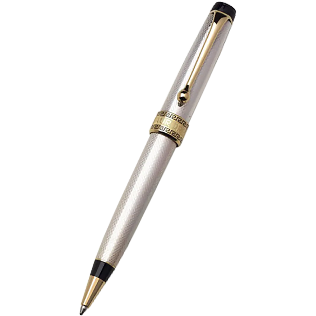 Aurora Optima Ballpoint Pen - Solid Silver-Pen Boutique Ltd