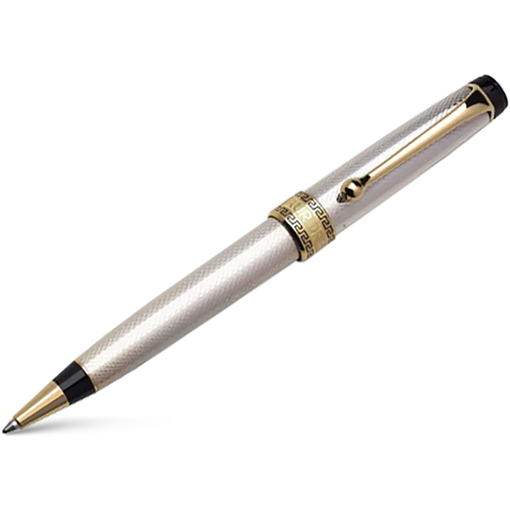 Aurora Optima Ballpoint Pen - Solid Silver-Pen Boutique Ltd