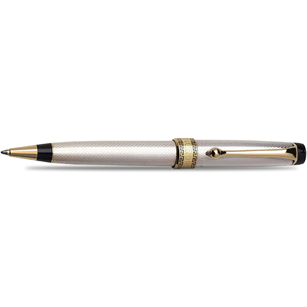 Aurora Optima Ballpoint Pen - Solid Silver-Pen Boutique Ltd