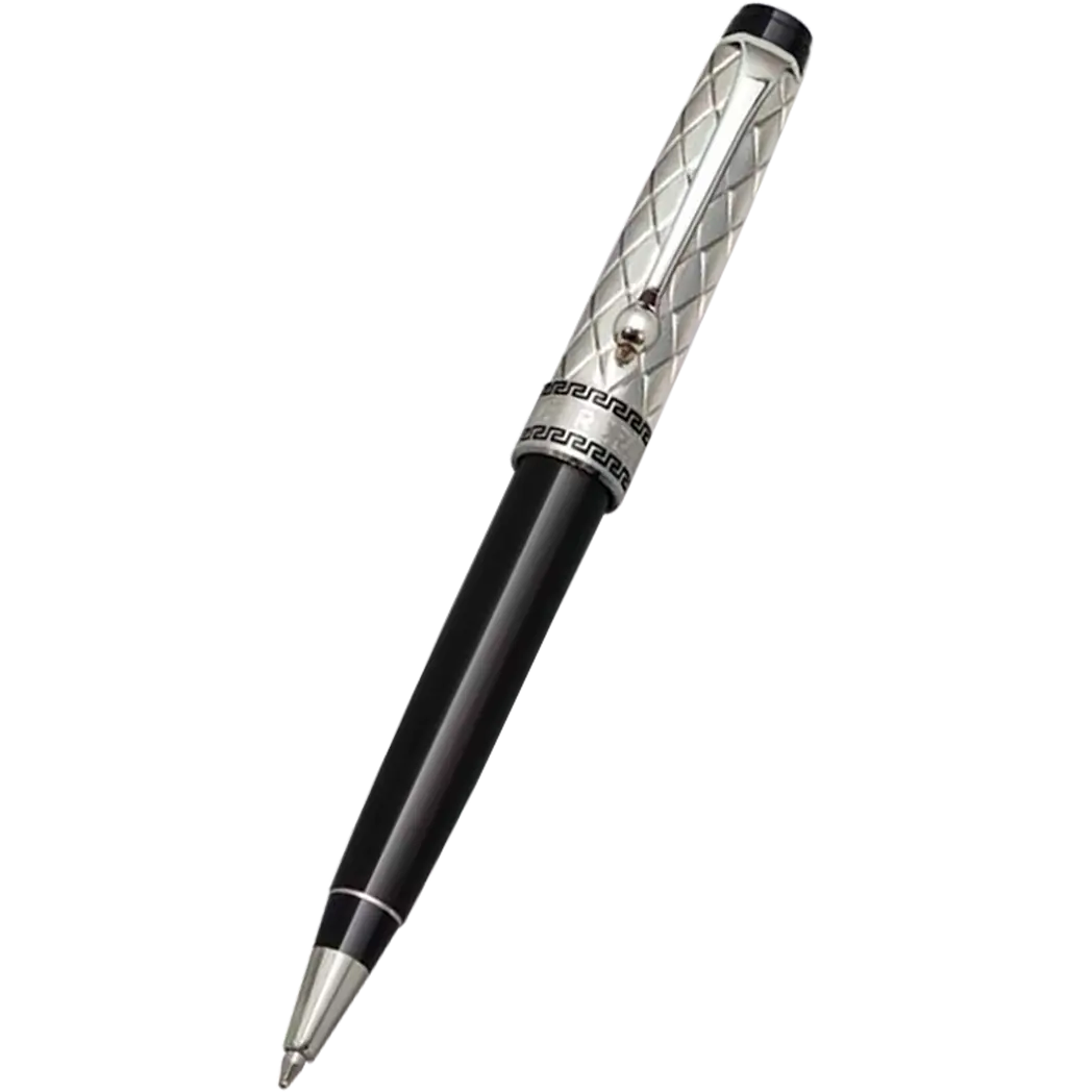 Aurora Optima Riflessi Ballpoint Pen - Black - Sterling Silver-Pen Boutique Ltd