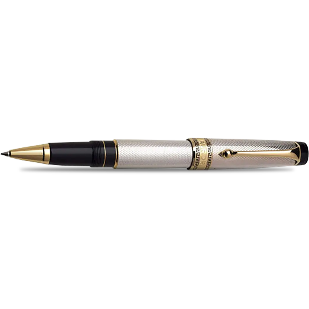 Aurora Optima Rollerball Pen - Solid Silver-Pen Boutique Ltd