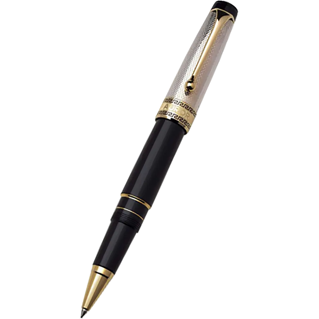 Aurora Optima Rollerball Pen - Solid Silver-Pen Boutique Ltd