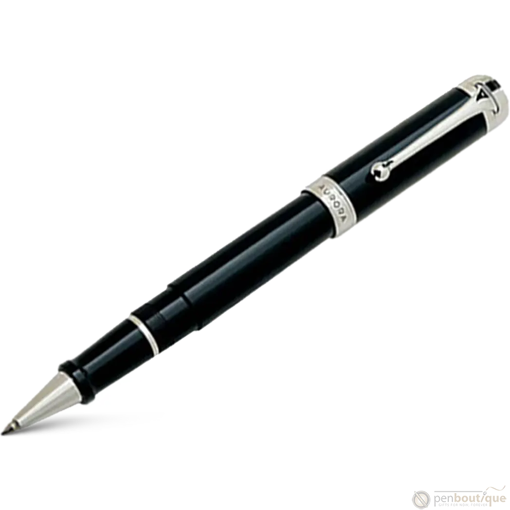 Aurora Talentum Classic Rollerball Pen - Black - Chrome Trim-Pen Boutique Ltd