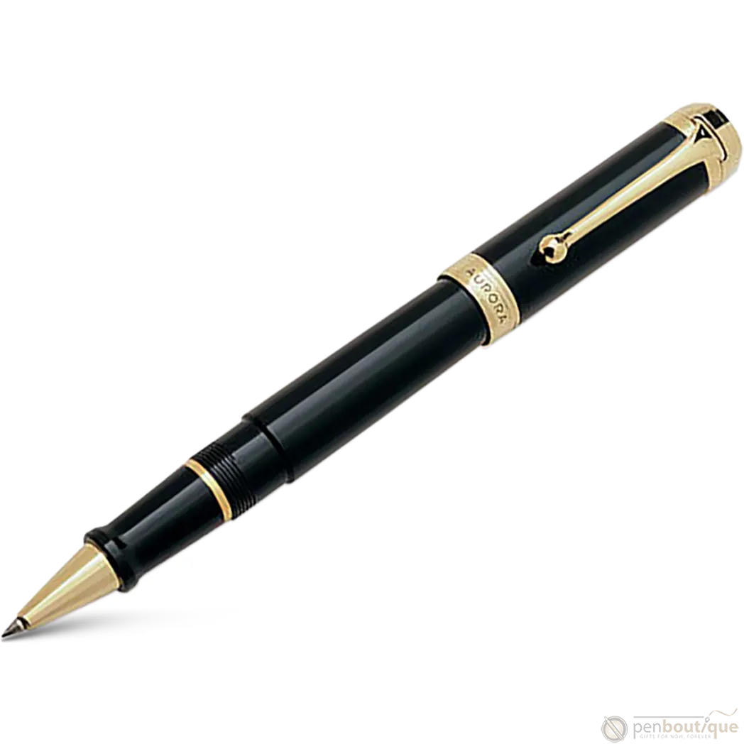 Aurora Talentum Classic Rollerball Pen - Black - Gold Trim-Pen Boutique Ltd