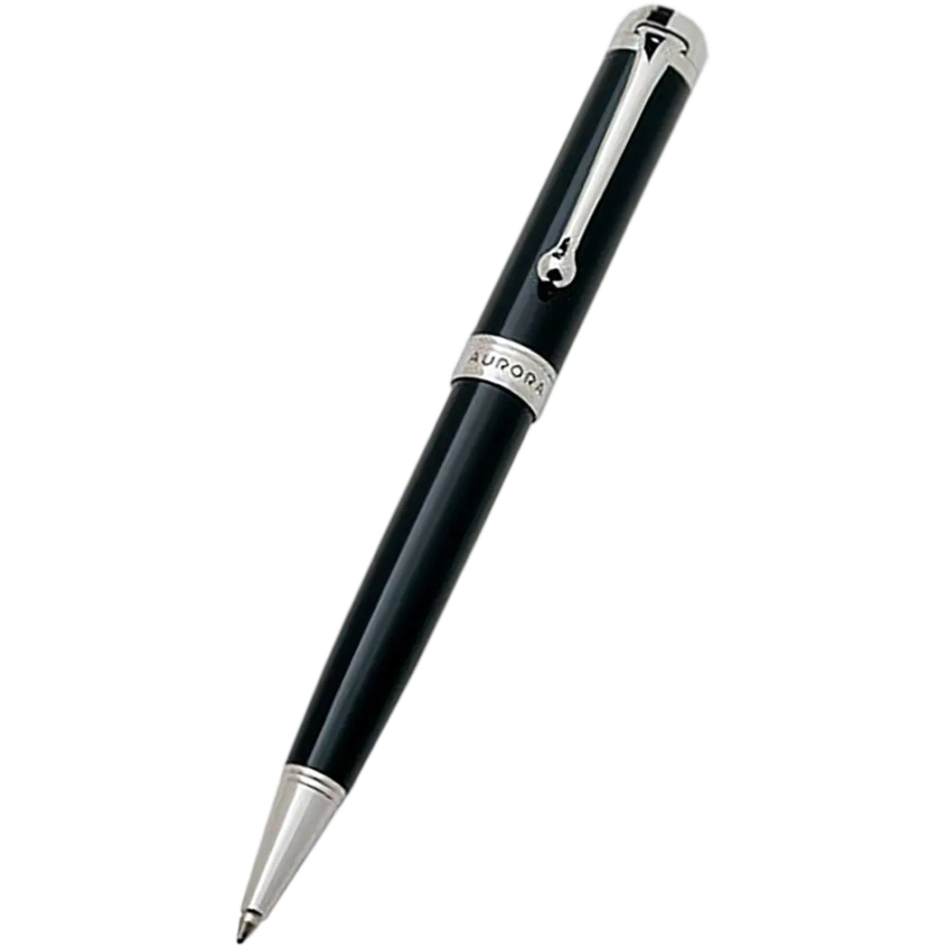 Aurora Talentum Finesse Ballpoint Pen - Black - Chrome Trim-Pen Boutique Ltd